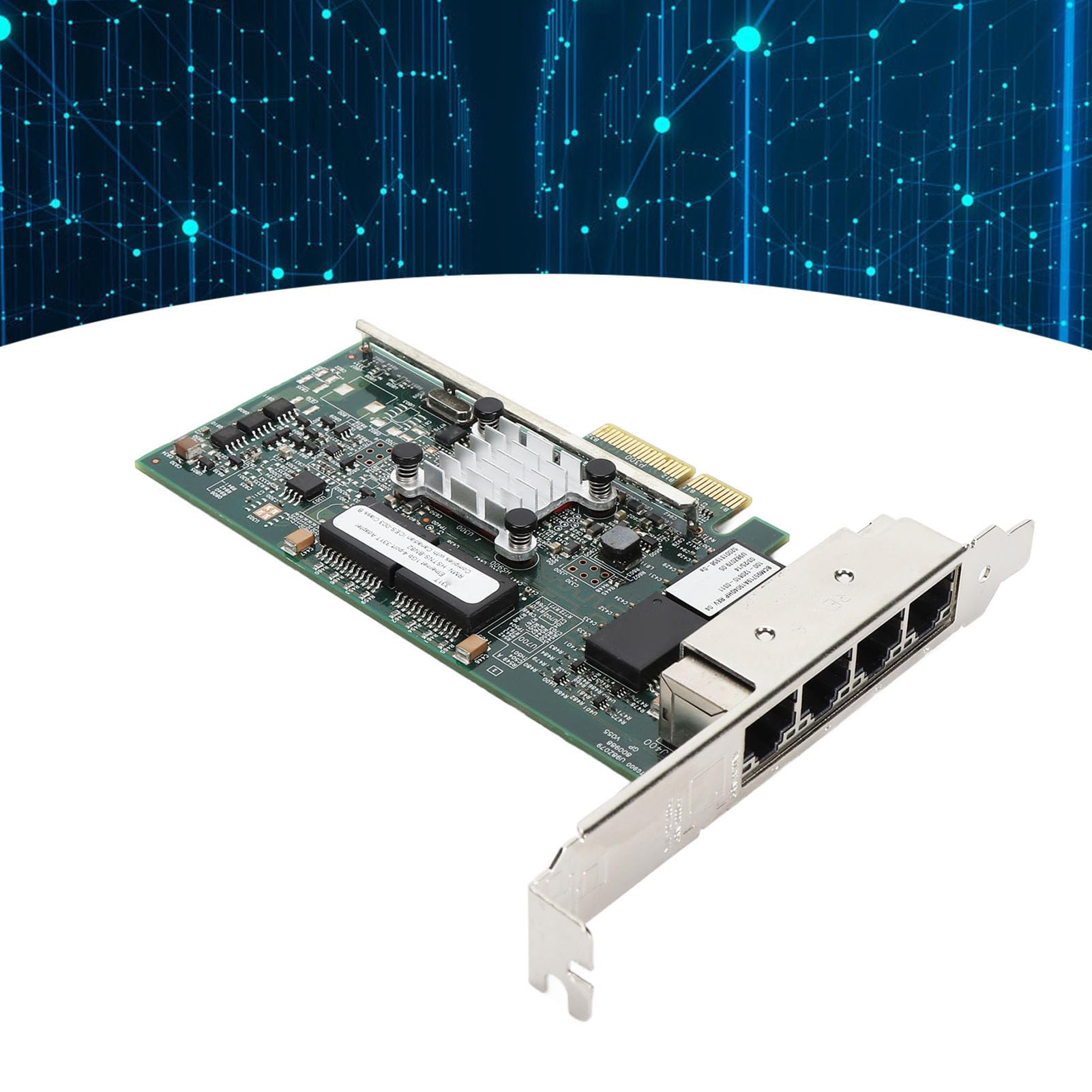 Karta Adaptera Serwera Sieciowego PCI Express Gigabit, Adapter Gigabit Desktop do Układu BCM95719, 4-portowy Adapter PCIe Ethernet 10 100 1000Mbps do Komputera PC