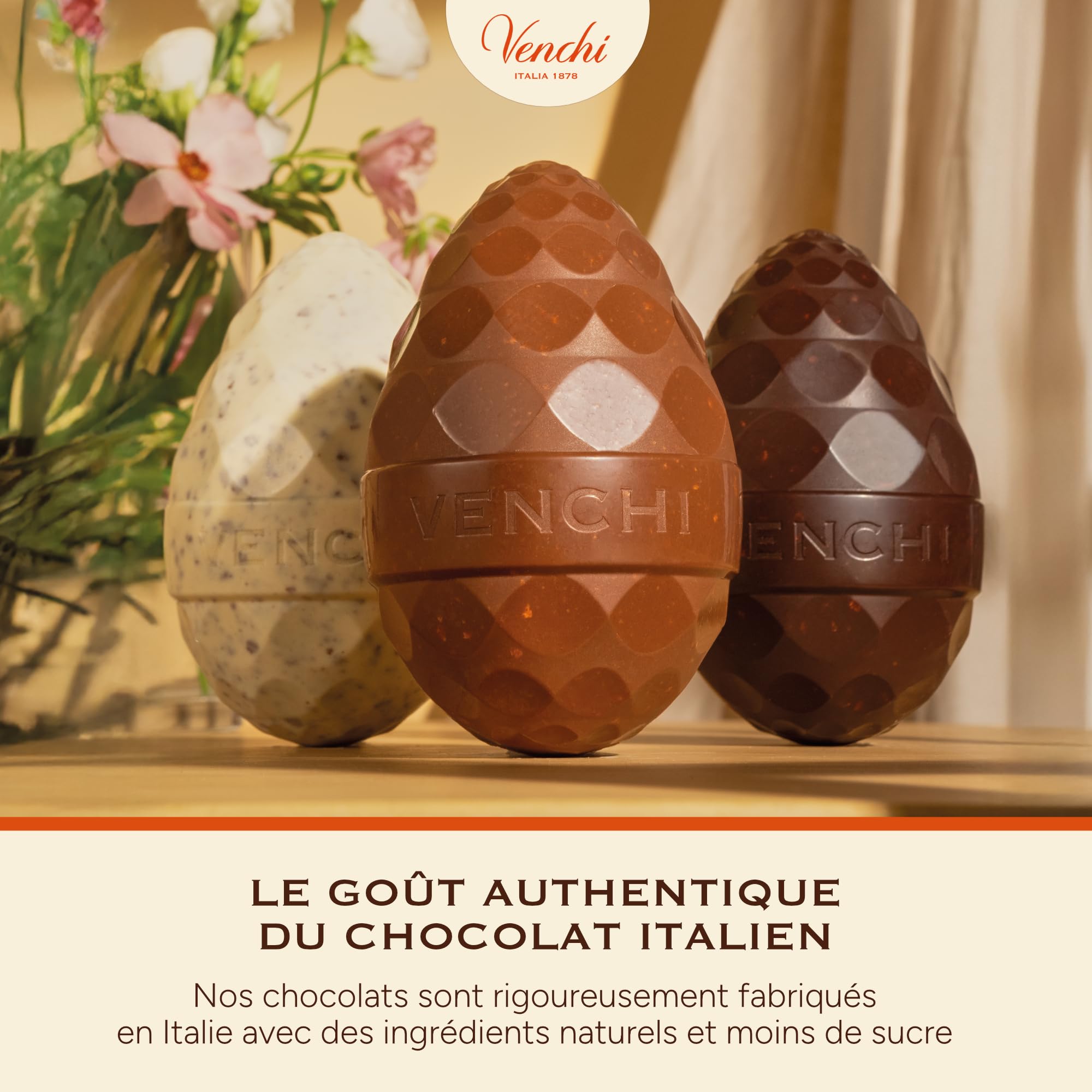 Venchi - Œuf au Chocolat Chocoviar Pistache, 330 Gr, Goût Chocolat Blanc et Pâte de Pistache, Sans Gluten, avec Surprise, Collection de Pâques Venchi, Idée Cadeau