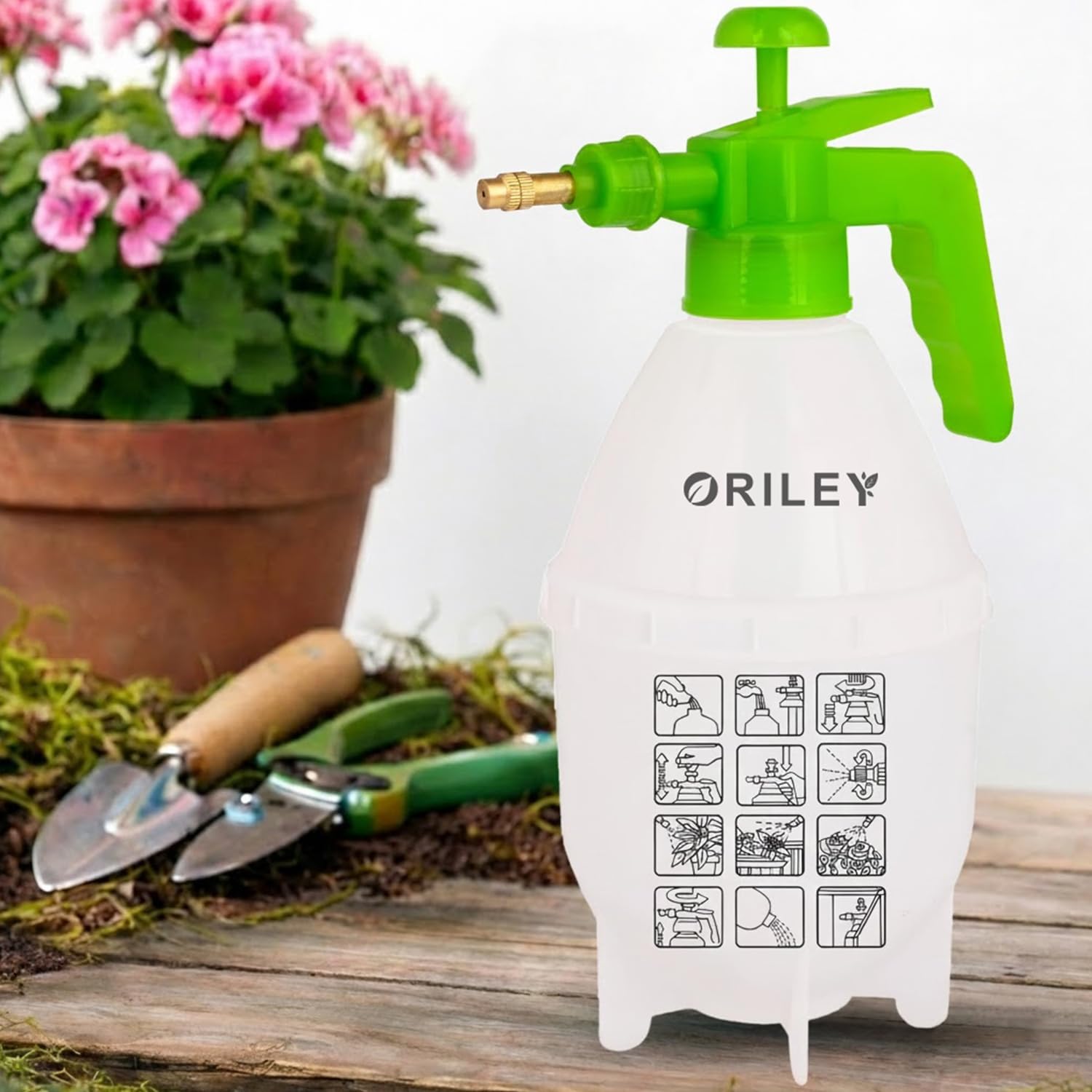 Agro 1500ml Spray Bottle Nozzle Sprayer with Adjustable Nozzle Multipurpose Heavy Duty Water Mist Empty Refillable Container for Garden Watering Home Cleaning (1Pc Random Colour)
