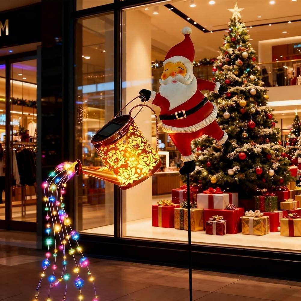 Christmas Santa Solar Kettle Lights Garden Lawn Decorative Lights