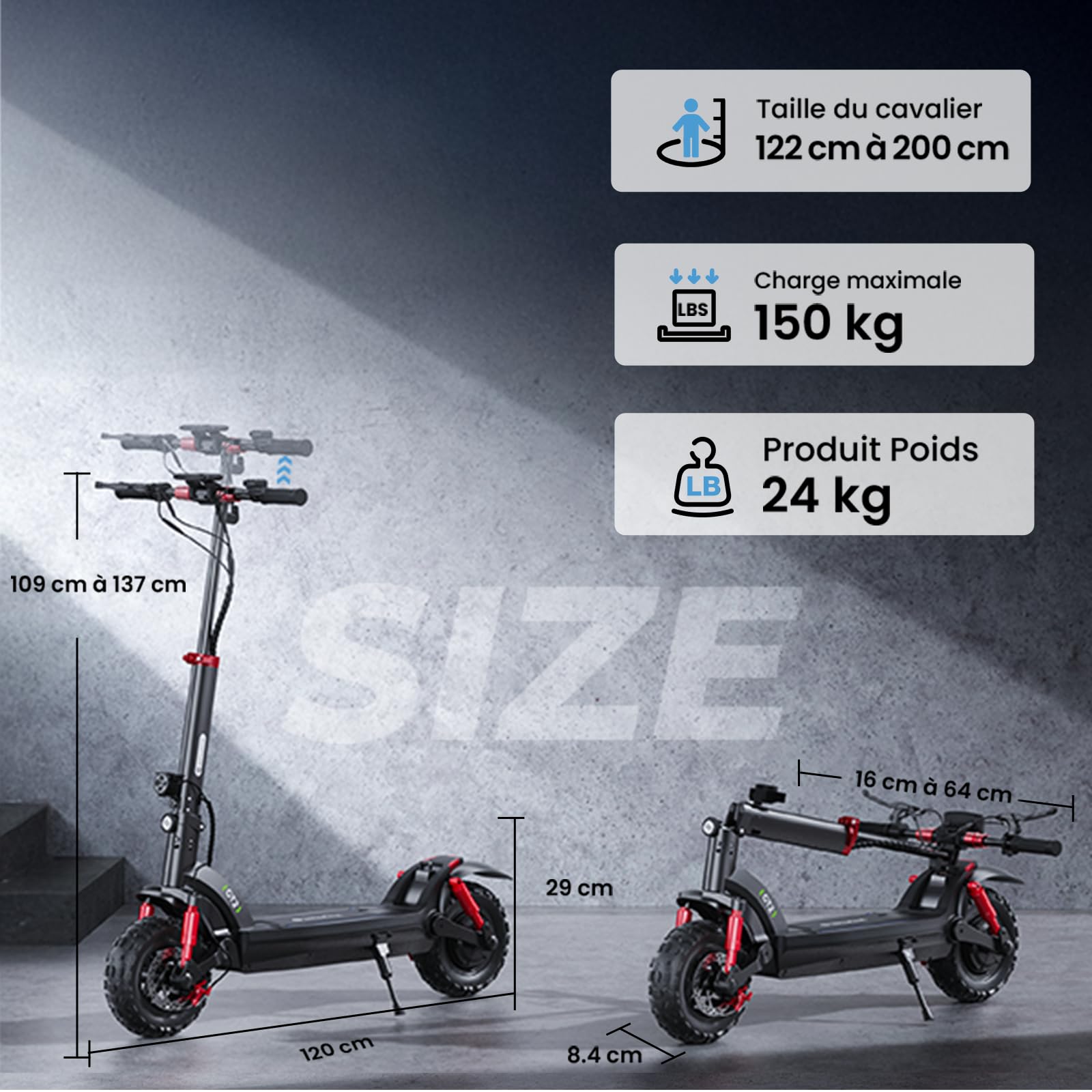 isinwheel GT2 Trottinette Électrique Adulte 1200W,Batterie 48V 15Ah,Autonomie 60KM,Pliable Tout Terrain avec Amortisseurs Avant/Arrière,APP,Clignotants,Éclairage Ambiance,Charge Max 150KG