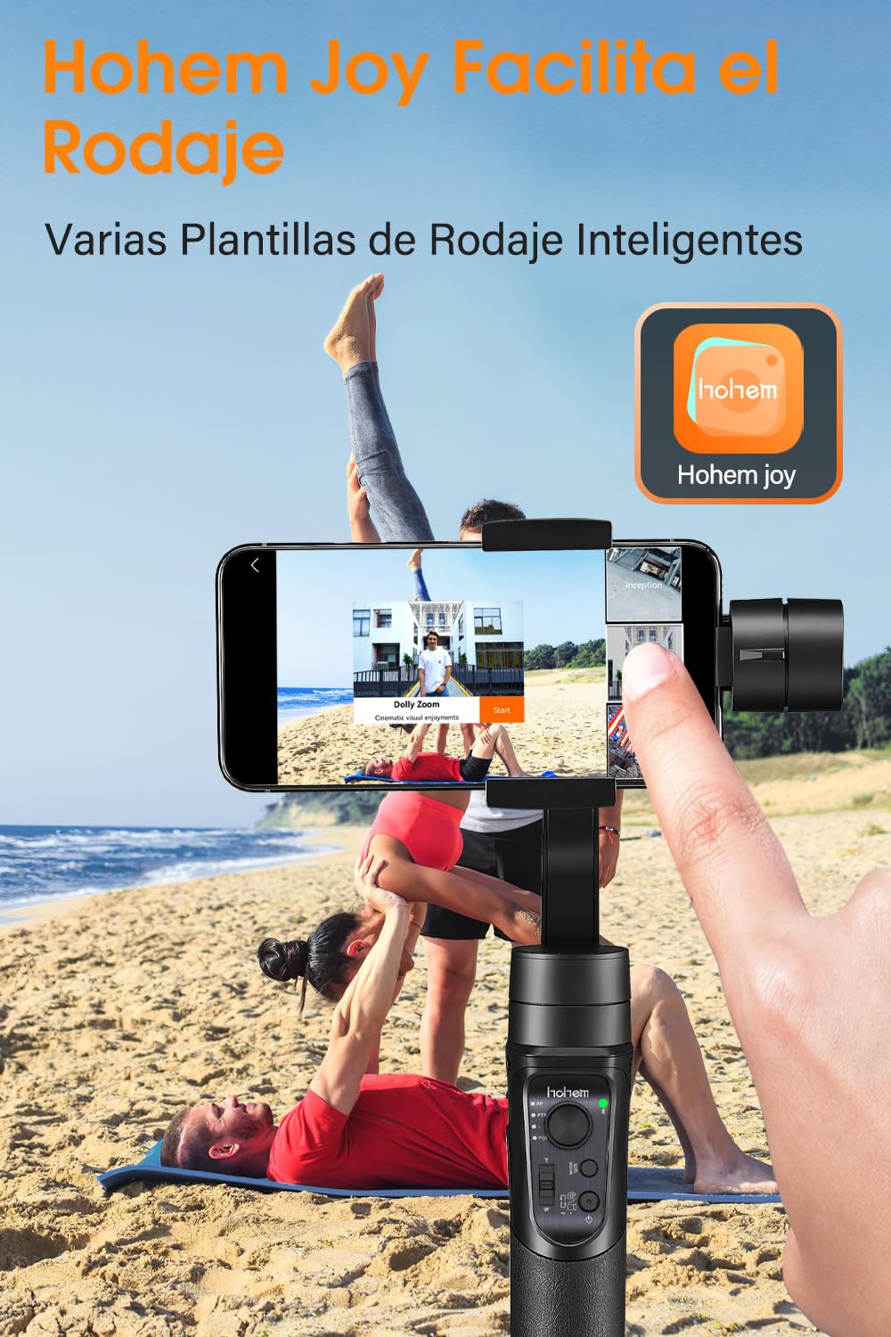 Gimbal Estabilizador para Móvil, 3-Ejes Gimbal Movil con 6 Modos, Gimbal Stabilizer Ligero con Batería Soporte para 12H, Carga 280g, Ideal para Smartphone iOS&Android iPhone/Huawei/Samsung/Xiaomi etc