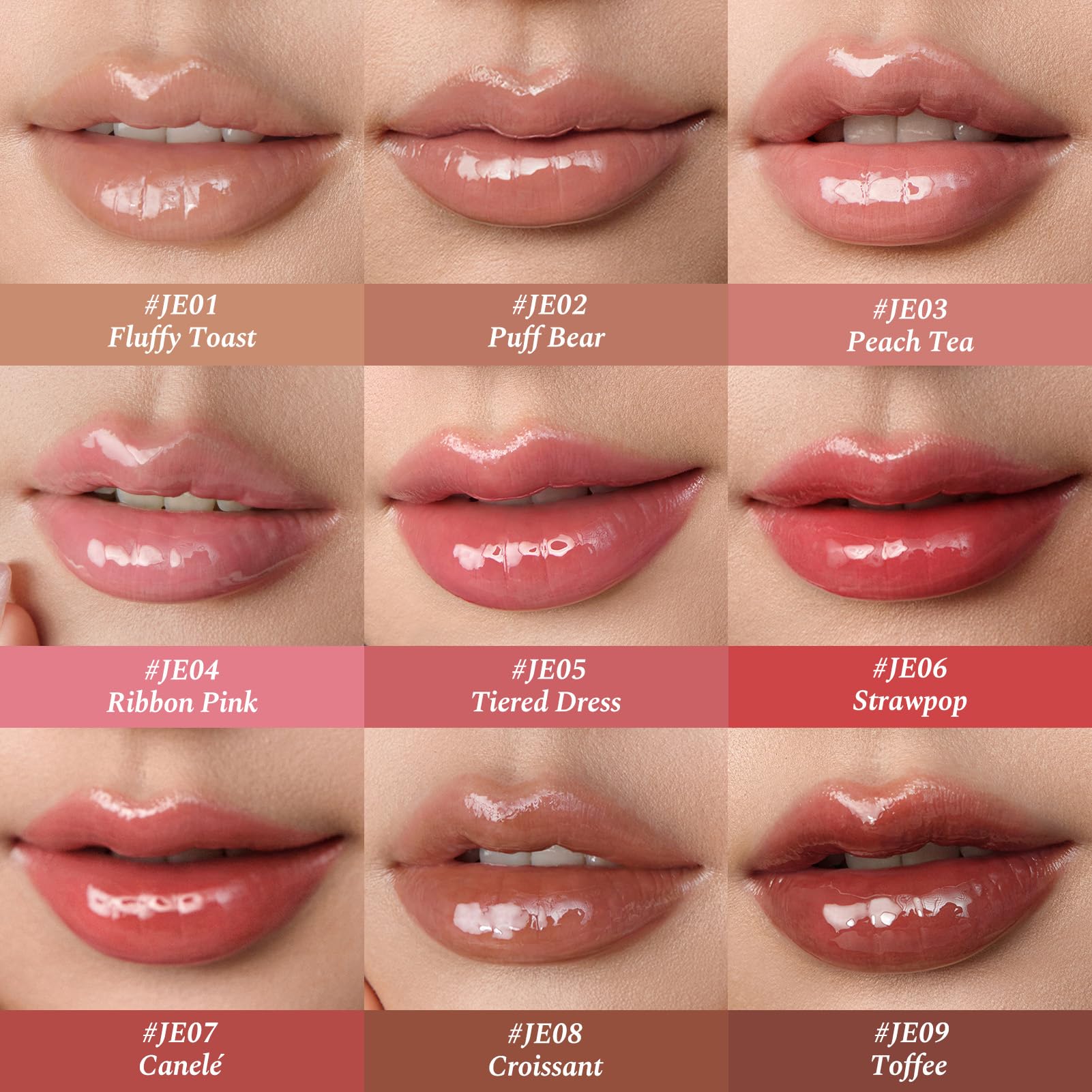 Flower Knows The Sweetie Bear Coating Lip Jelly,Soft Moisturizing Tinted Lip Gloss with Botanicals,Lightweight Non-Sticky Pink Lips Plumper,Cruelty-Free,0.18 oz(): JE06 Strawpop