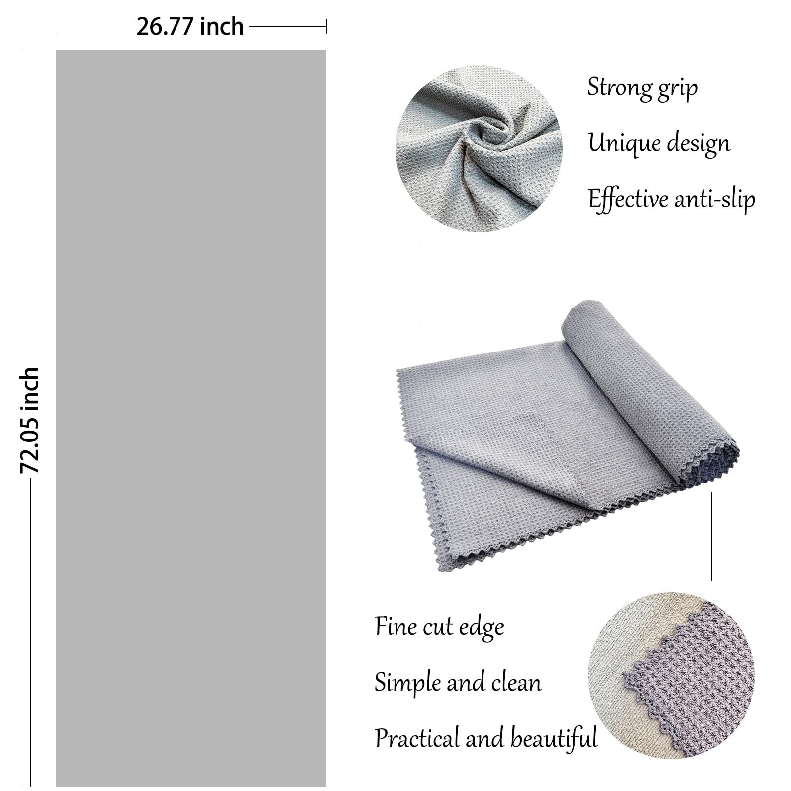 Jaende 2 Pack Multi-Functional Towels, Portable Foldable Hot Yoga Towels, Lint Free Long Bath Towels, Pilates, Bikram, Yoga Gear——Microfiber, Super Absorbent, Anti-Slip, Injury Free?Gray?