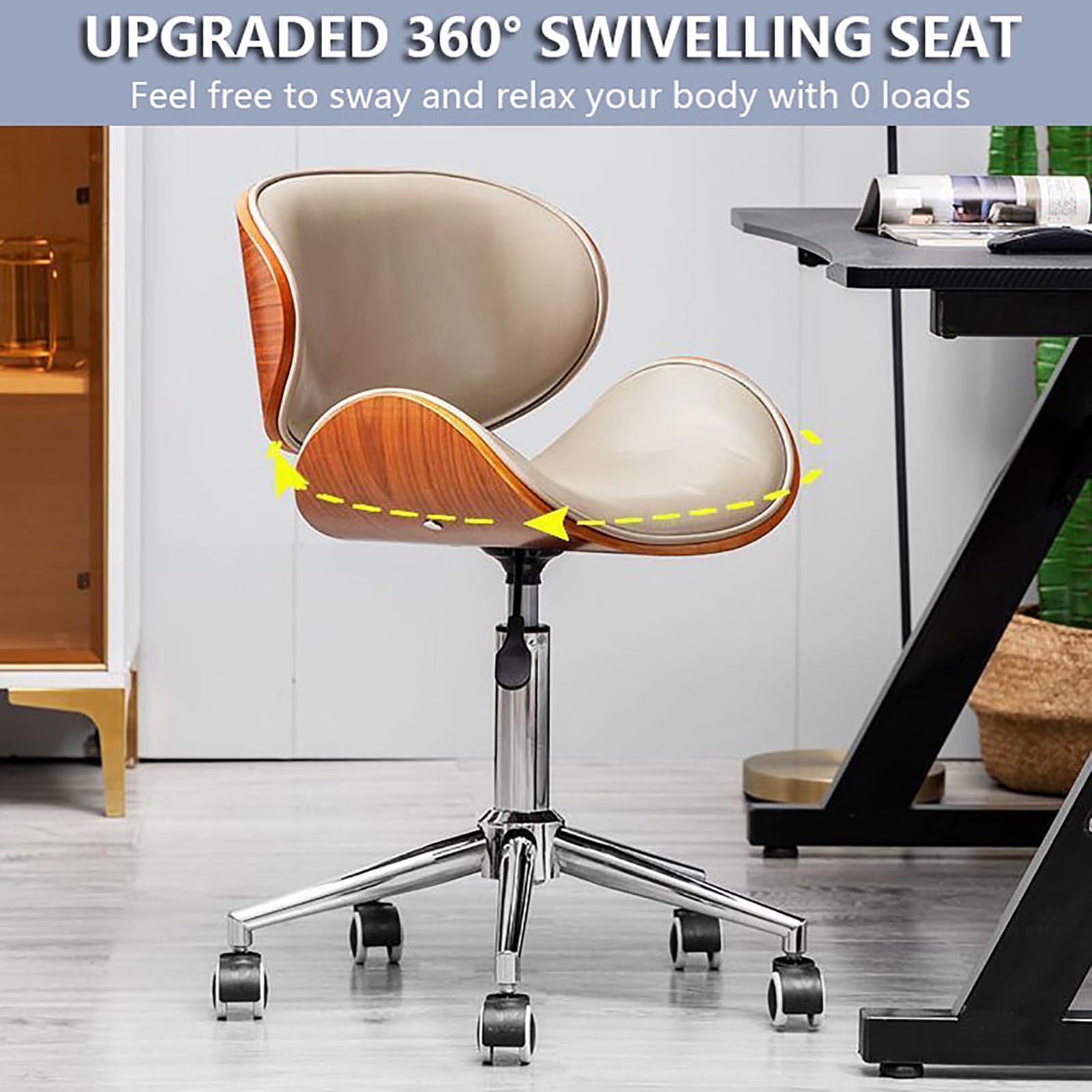 Sedia da ufficio ergonomica girevole con altezza regolabile e ruote a 360 gradi per ambienti di lavoro domestici e professionali