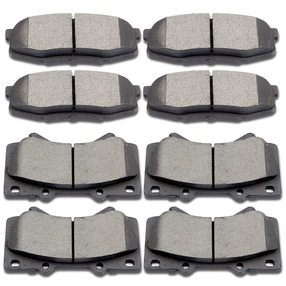 cciyu D1303 D1304 Ceramic Front Rear Brake Pad For 2008-2011 2013-2019 For Lexus LX570,2008-2011 2013-2019 For Toyota For Land Cruiser,2008-2019 For Toyota For Sequoia,2007-2019 For Toyota For Tundra