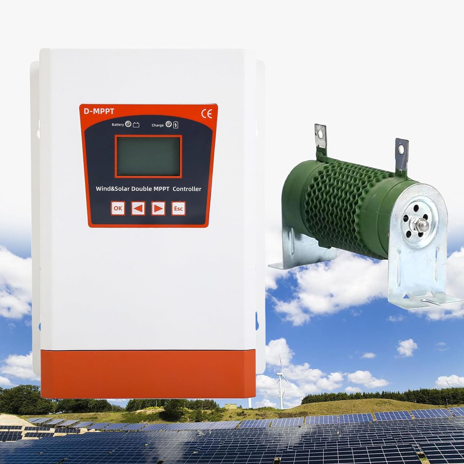 Regolatore per Sistemi Ibridi per Eolico E Solare, Identificazione Automatica 12/24V 24/48V, 0~8000W Eolico, 0~7000W Solare Con Carico Di Scarico, Per Energia Eolica E Solare,8000W-12V/24VAuto