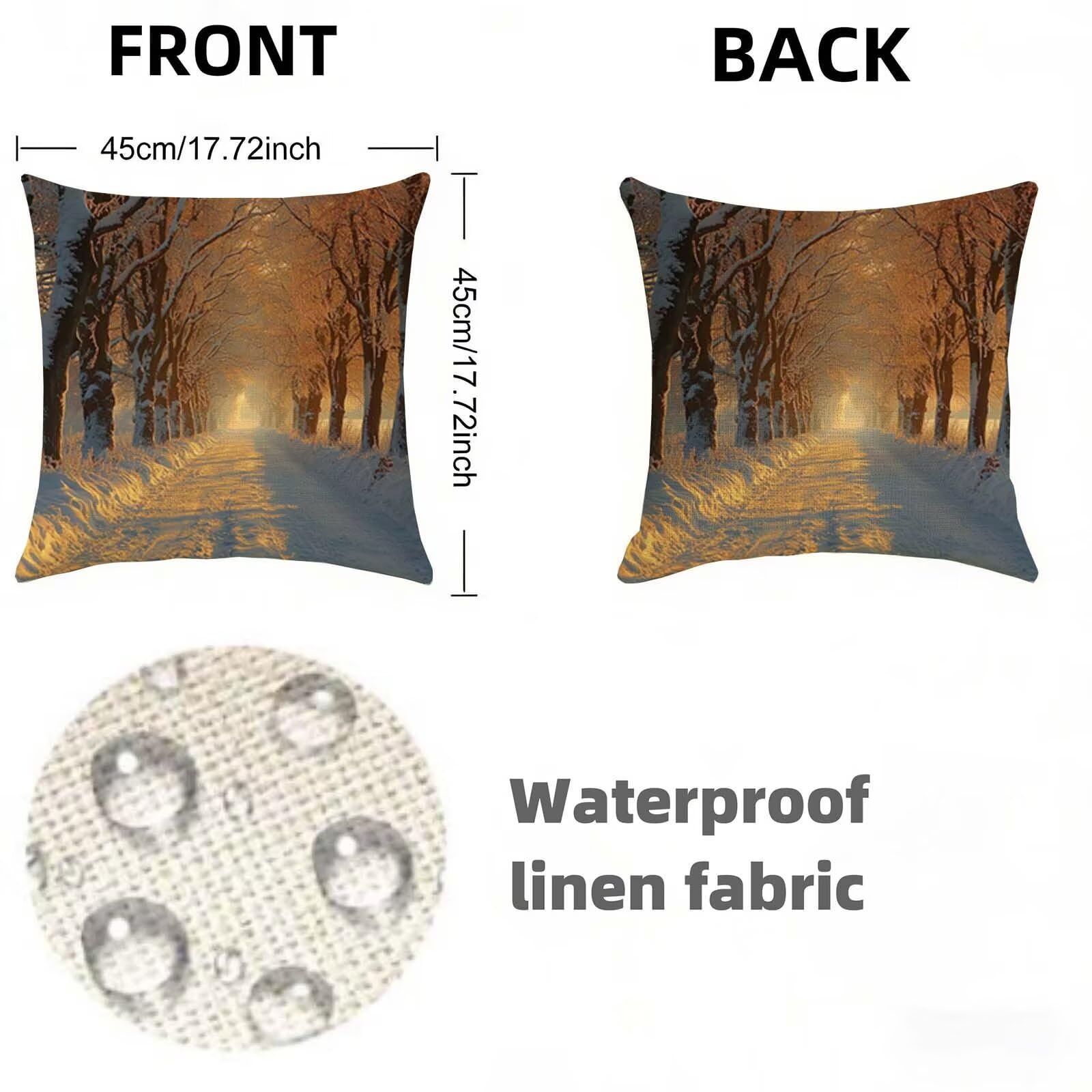 Zimowe poszewki na poduszki 80 x 80 cm, zestaw 2 szt., poziome, dwustronne, zabawne, trwałe, można prać w pralce, do salonu, odświeżenie, idealna dekoracja domu, prezent W-780