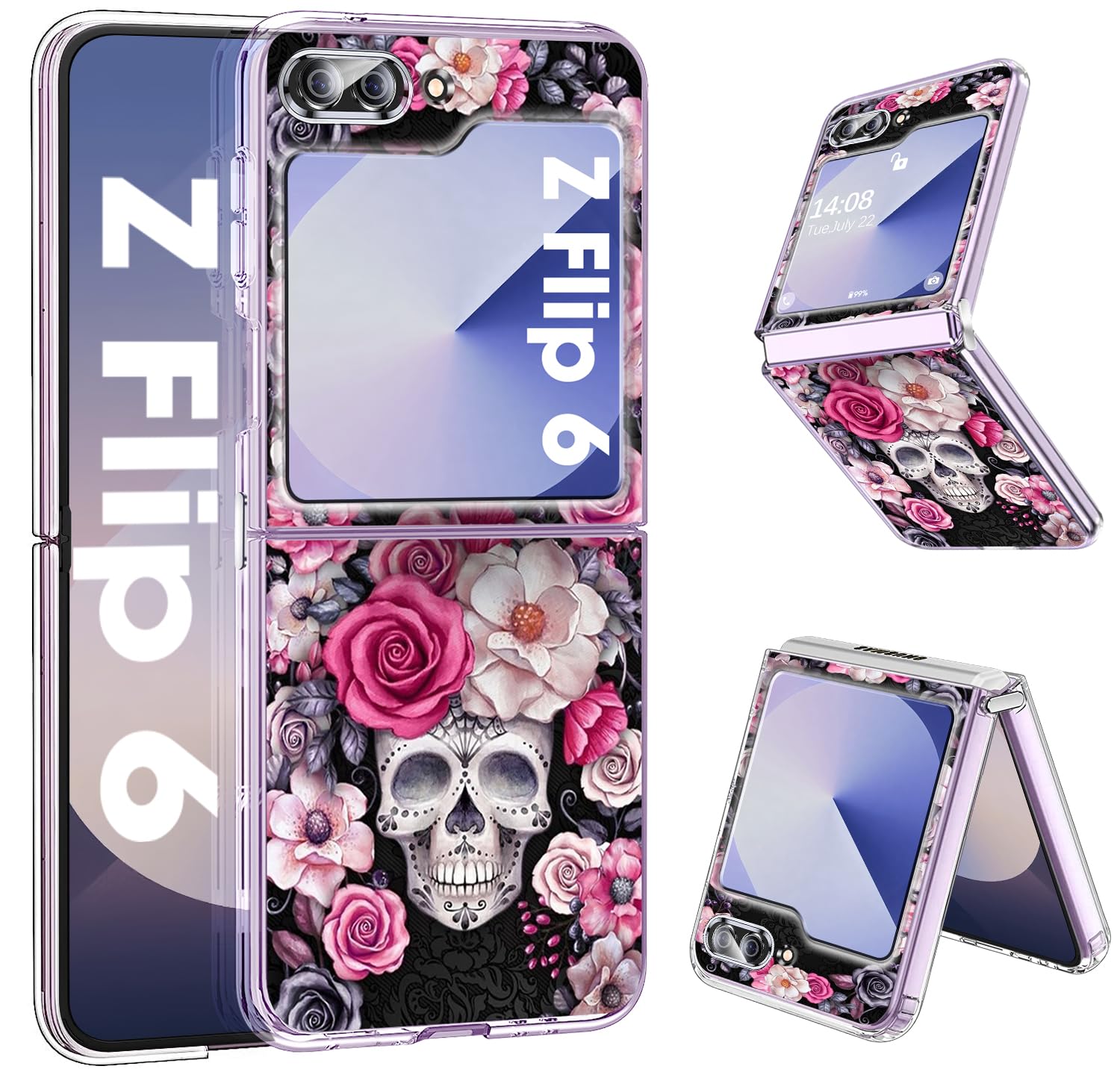 Kompatibel Mit Samsung Galaxy Z Flip 6 5G Hülle Silikon Dünn Klar Case Slim TPU Flexible Cover Case Galaxy Flip 6 Handyhülle Cranio Schutzhülle für Samsung Z Flip 6 (Lila)