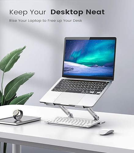 Miniatura 3 de Soporte ajustable para computadora portátil, soporte de aluminio resistente para computadora portátil, soporte plegable para laptop, elevador