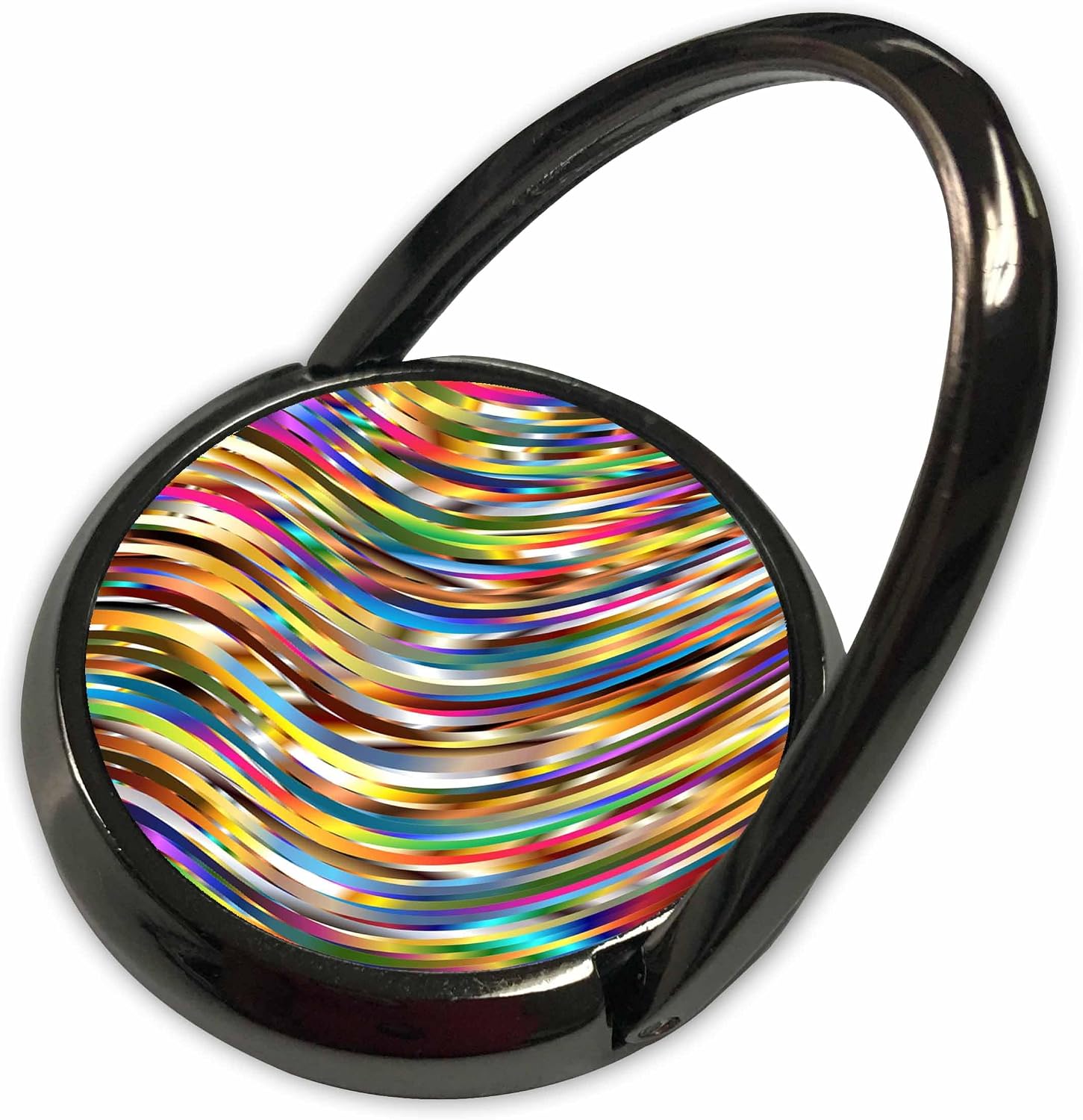 3dRose Image of Colorful Vivid Metallic Ribbons Phone Ring