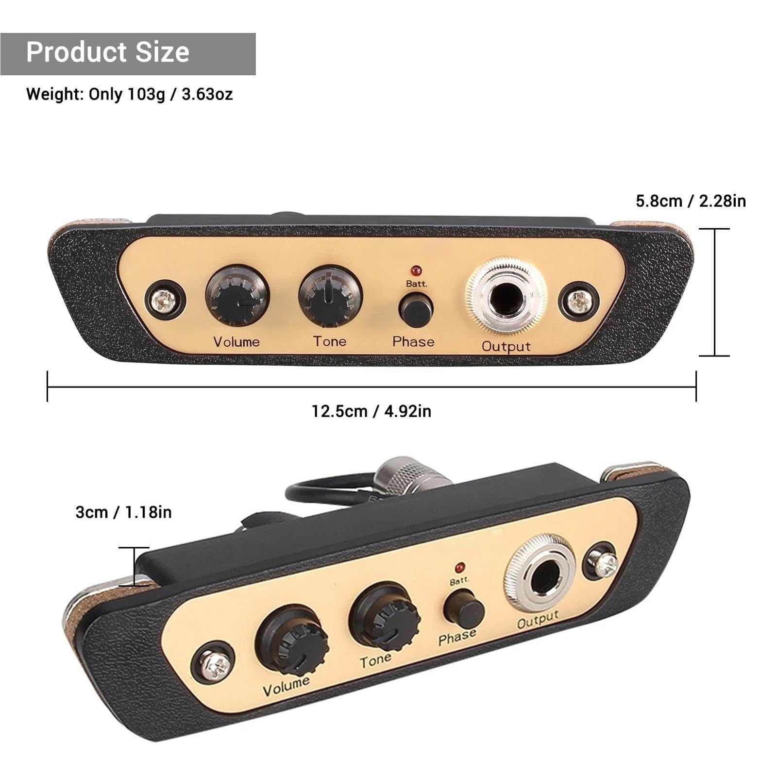 Cajon Box Drum Preamp Pickup Pickup Per Strumenti Musicali Con Microfono Pickup Per Chitarra Con Uscita Da 1/4 Di Pollice