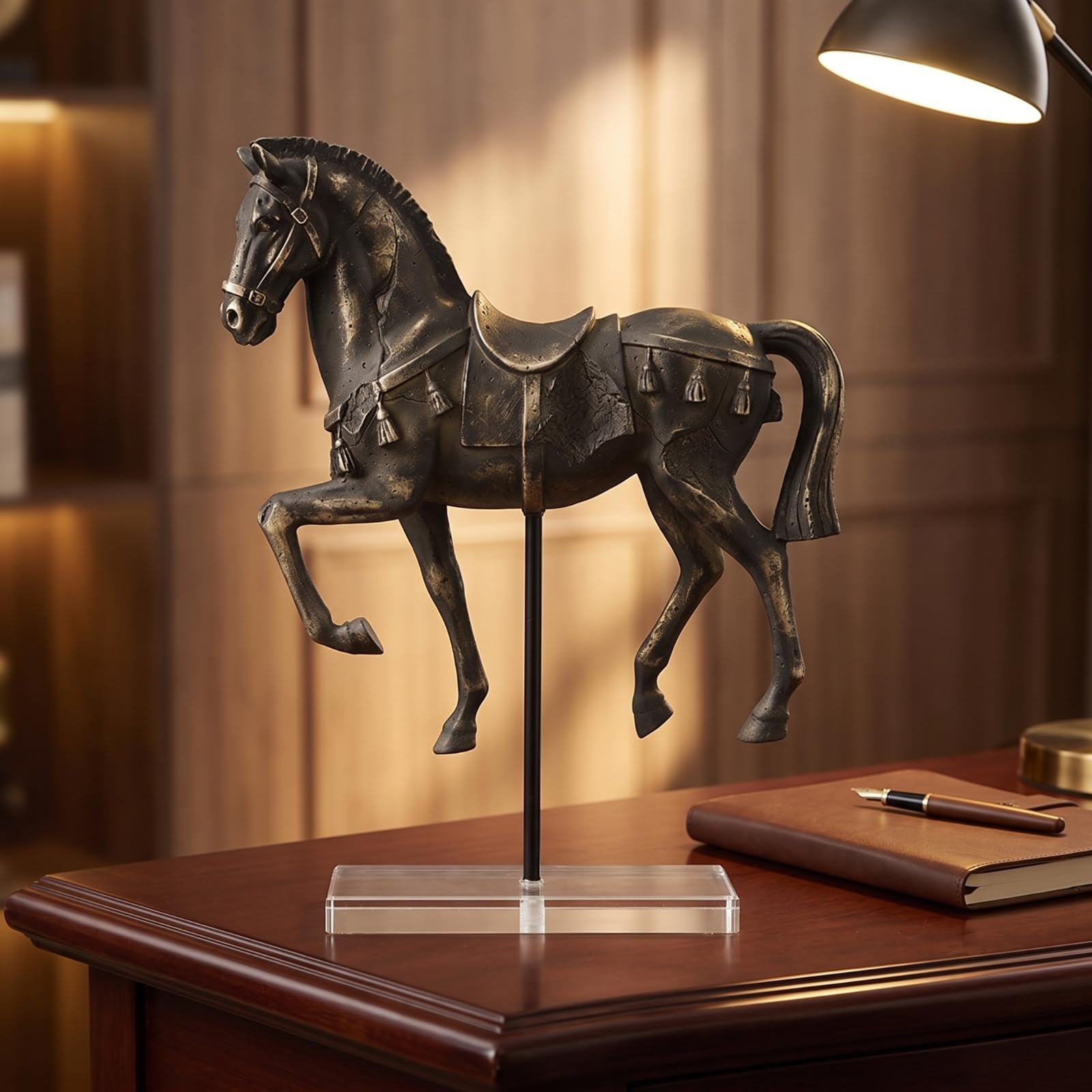 Colcolo Statuetta | Finitura Effetto Bronzo Antico, Scultura di, Dinamica, Decorazione, per Libreria, Dei Cavalli, Collezionisti, Da B