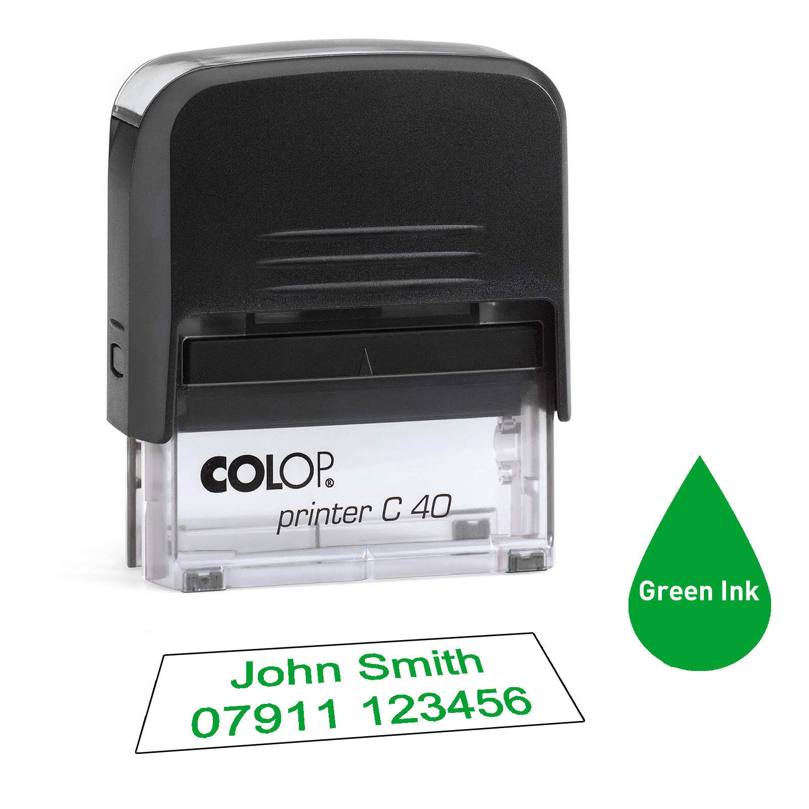 Colop C40 58 x 22mm - - Personalised Custom Made Self-Inking Business Address Rubber Stamp - Up to 5 Lines of Text Same Day Dispatch if Ordered Before noon