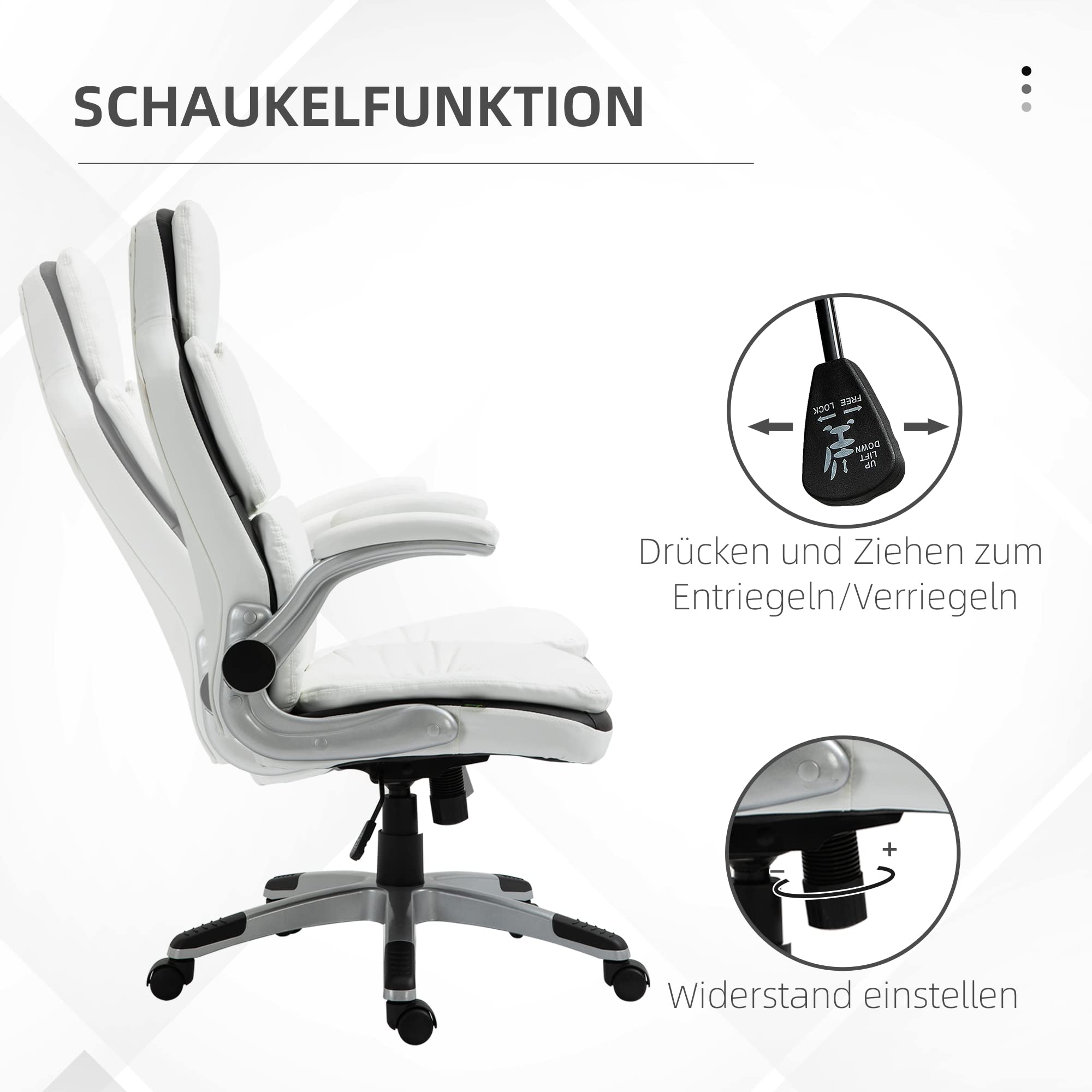 Vinsetto Bureaustoel d met kantelfunctie, in hoogte verstelbaar, polyester Vinsetto Bureaustoel d met kantelfunctie, in hoogte verstelbaar, polyester