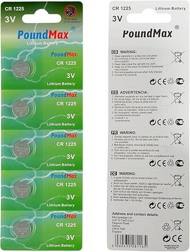 Miniatura 3 de PoundMax CR 1225 Baterías 3v Batería de botón de litio Paquete combinado - 5 unidades
