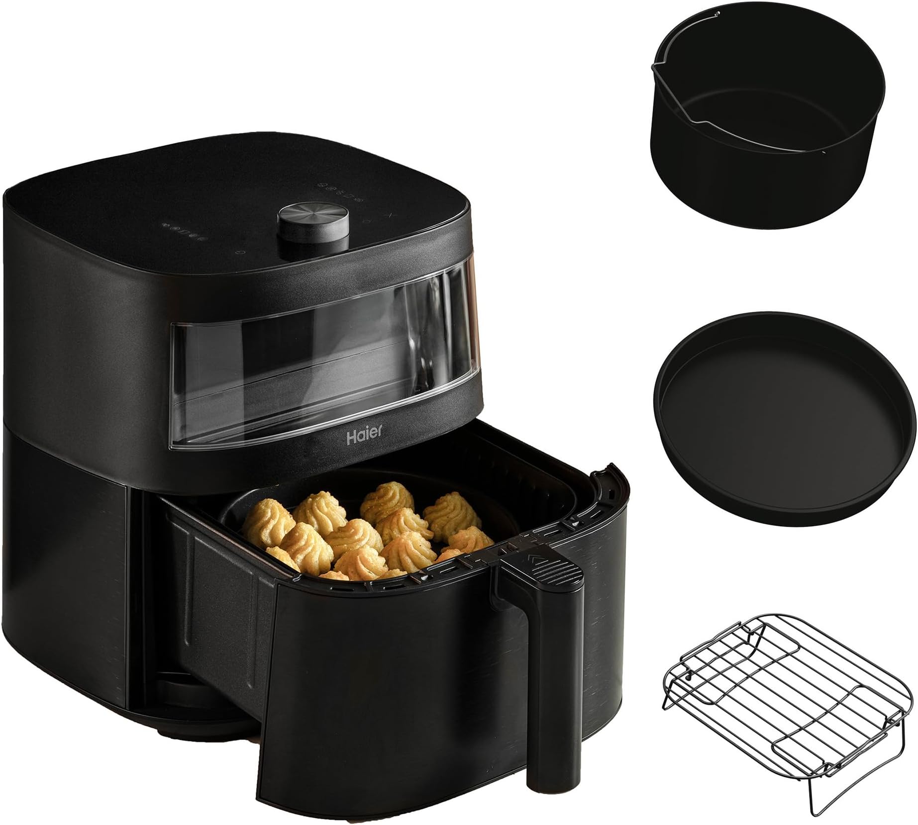 MalTec AirFryer 1800W – 7L – Friteuse Sans Huile Avec Fenêtre Et 12 Programmes – Noir