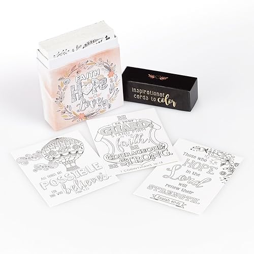 Miniatura 3 de Faith Hope Love Coloring Cards - Inspirational Cards to Color