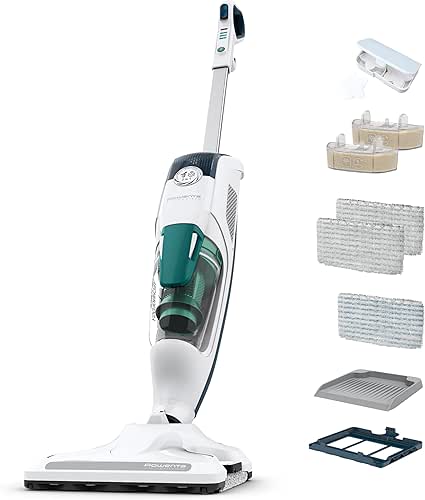 Rowenta Nettoyeur vapeur 2-en-1, Aspire et lave simultanément, Elimine 99,9