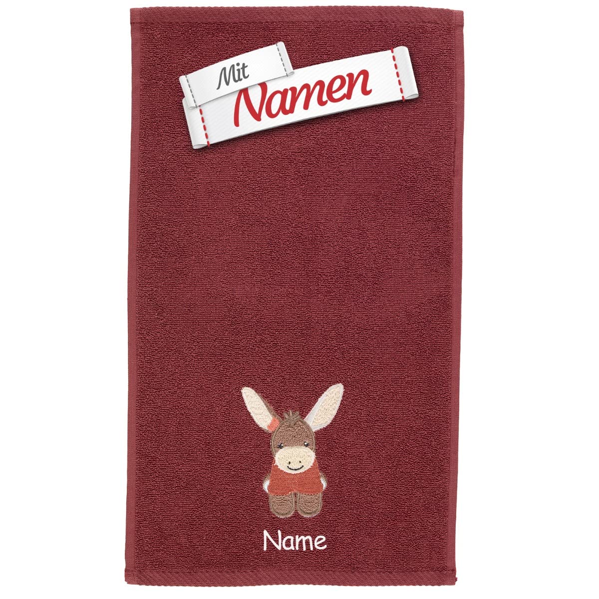 Sterntaler Kinderhandtuch Esel Emmily, Kinderhandtuch mit Namen Bestickt, Babyhandtuch für Mädchen, Namensstickerei personalisiert, Geschenk zur Geburt, Taufe, Geburtstag, Weihnachten