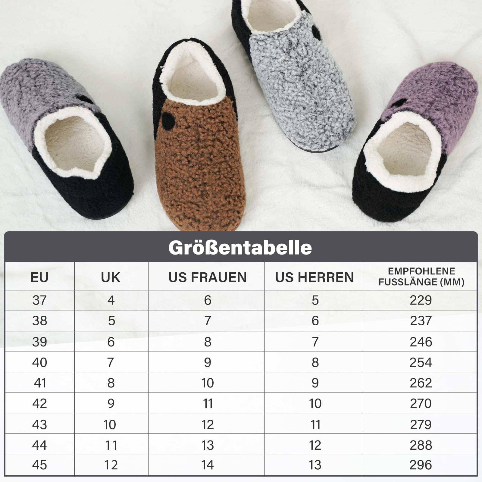 ERGOfoot Orthopädische Hausschuhe für Damen, Arch Support | Integrierte Fußgewölbestützen, Rutschfest, Wärme, Komfort, Geschlossene Hausschuhe, Für Plantarfasziitis, Für Drinnen/Draußen