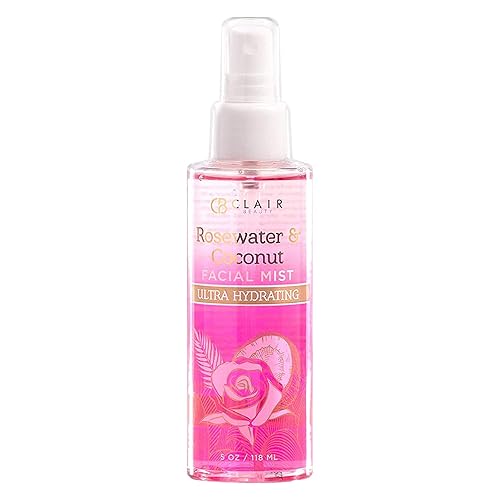 Clear Beauty (Anteriormente Clair Rosewater & Coconut Face Mist - Refresca y calma la piel cansada y seca, humectación instantánea e hidratante en