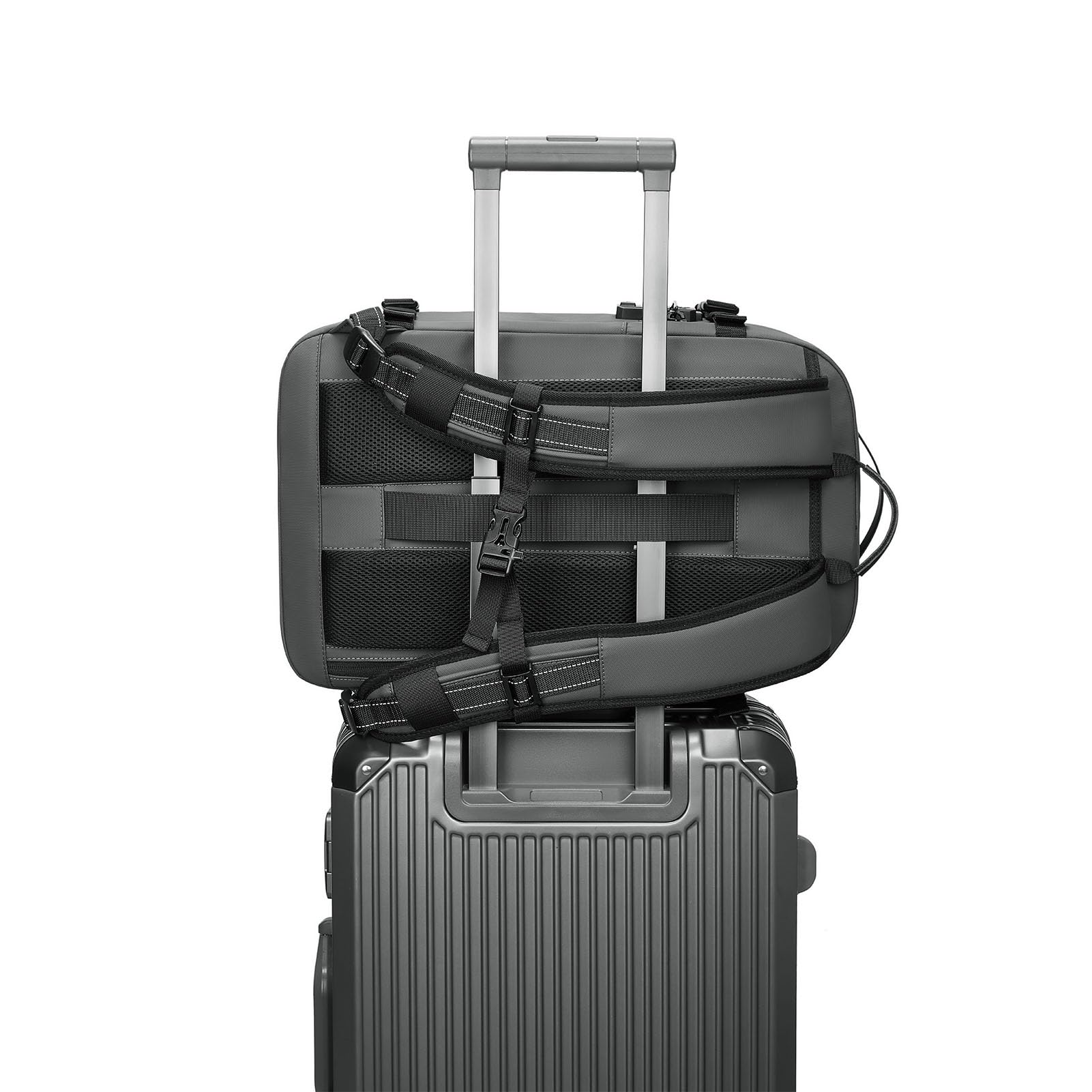 Sac à Dos de Voyage étanche et Extensible avec Airbag et Compartiment à Chaussures pour Ordinateur Portable 17 Pouces (gris foncé)