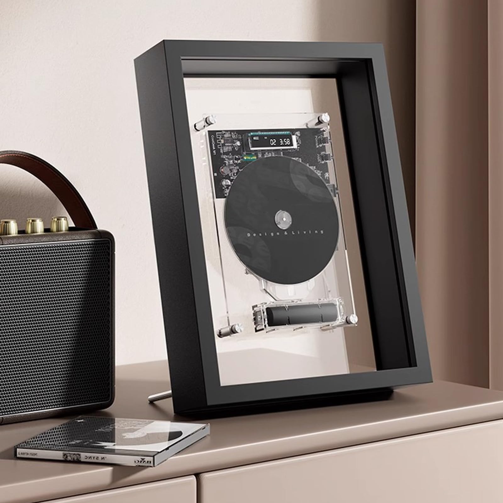 Lettore CD con Bluetooth, telecomando, suono Hi-Fi, batteria rimovibile, staffa per montaggio a parete inclusa