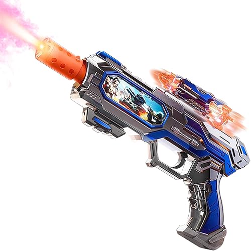 Pistola de juguete con luz en aerosol con efectos de sonido y pantalla deslizante giratoria, pistolas de juguete para niños de 3, 4, 5, 6, 7 años