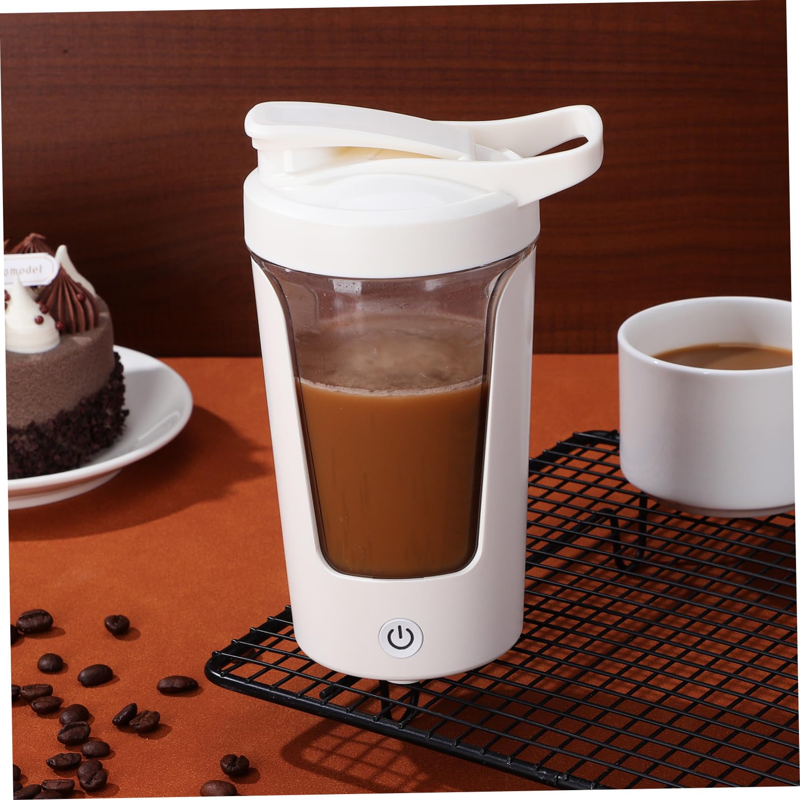 Hohopeti Bottiglia Shaker Elettrica Ricaricabile in PP e Abs Tazza Miscelatrice Automatica per Proteine e Caffè Portatile e Facile da Pulire Agitatore Efficiente per Bevande Cremose