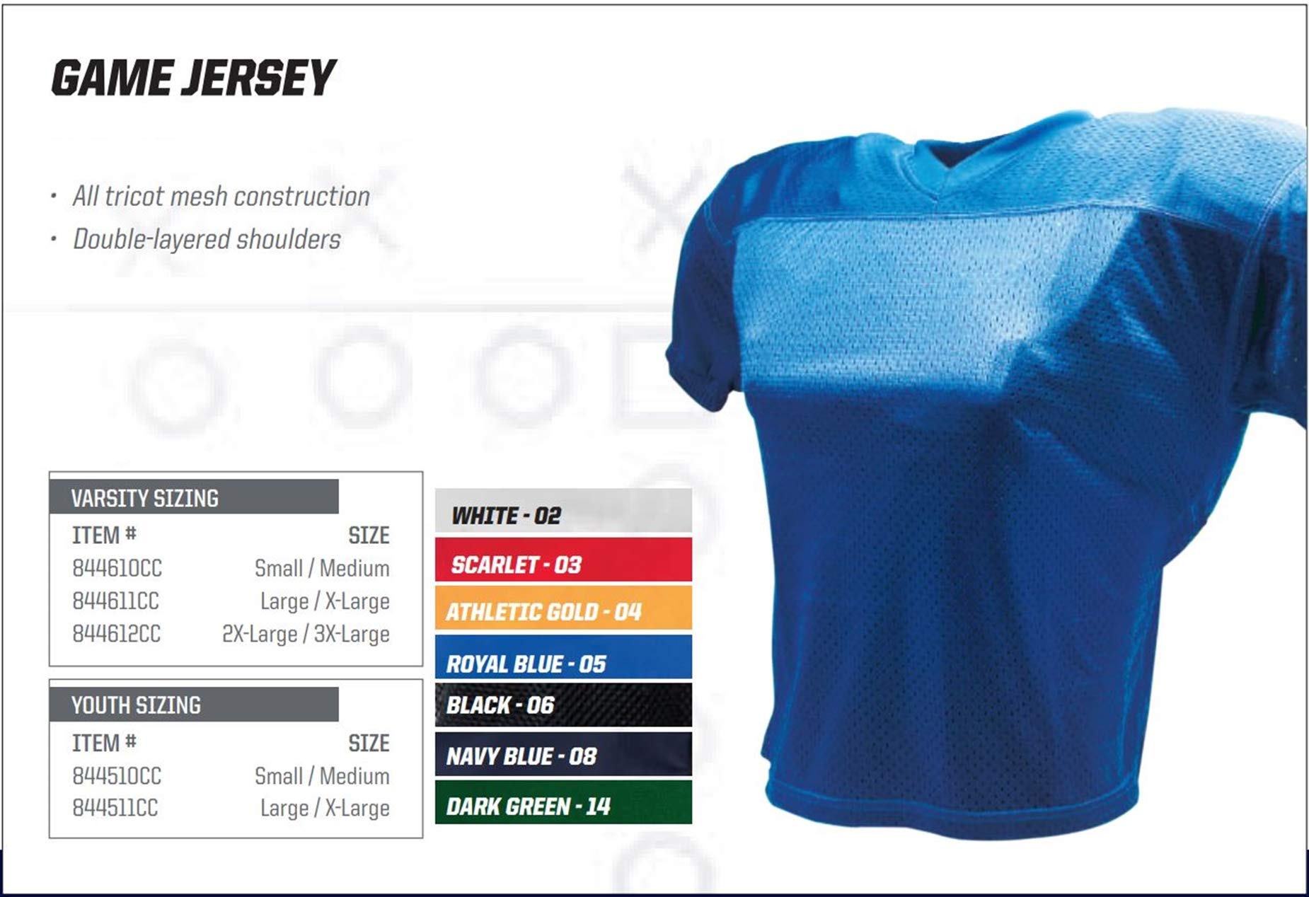 Schutt Sports Football Varsity Game Jersey, Scarlet, Small/Medium