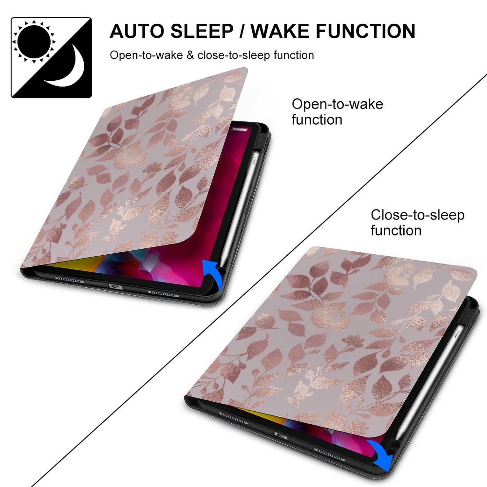 Amazon.co.jp: iPad 第9世代ケース、iPad Air 第5世代ケース、ローズ