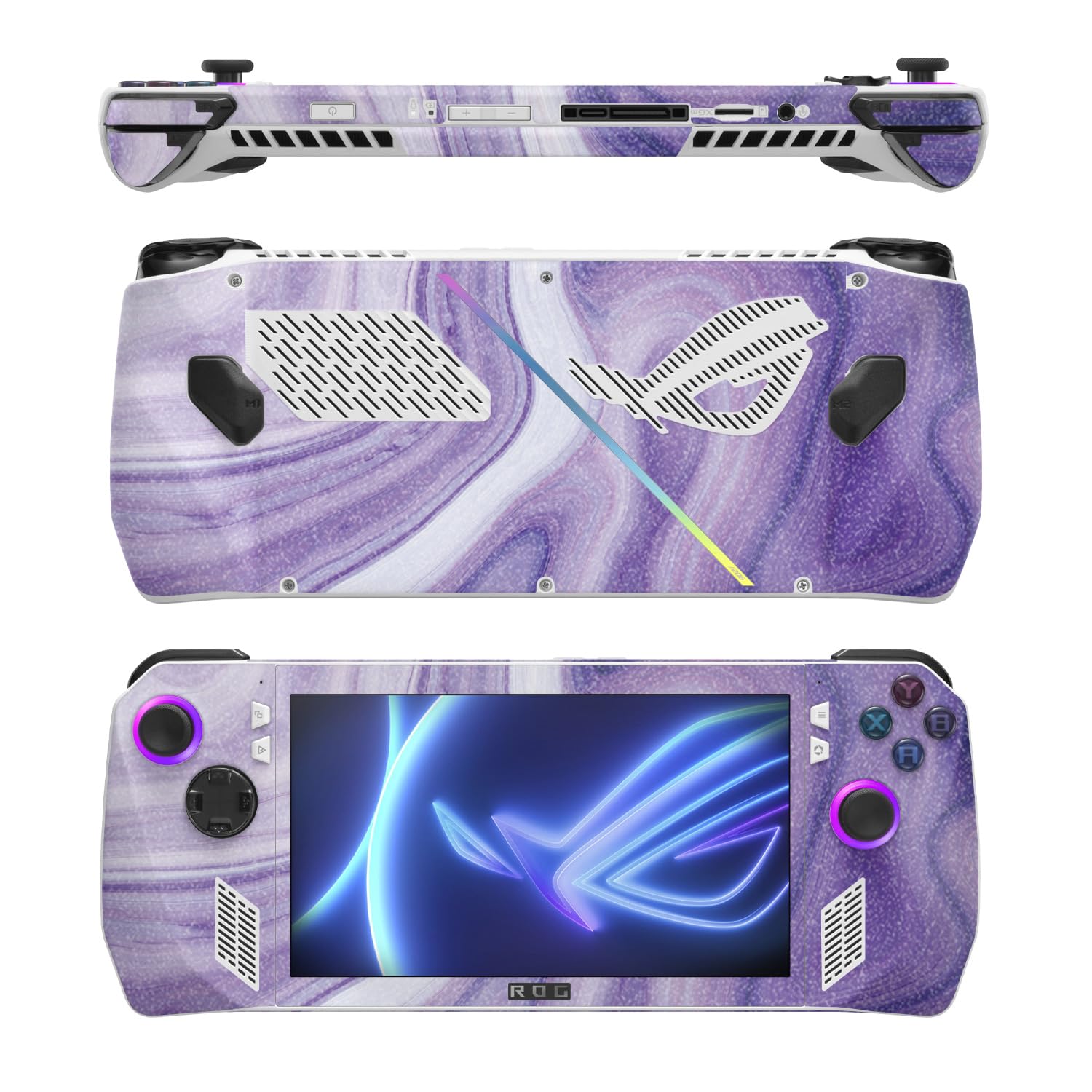 MightySkins Glossy Glitter Skin Compatible with Asus ROG Ally - Lavendar Acrylic | Protective, Durable High-Gloss Glitter Finish | Easy to Apply