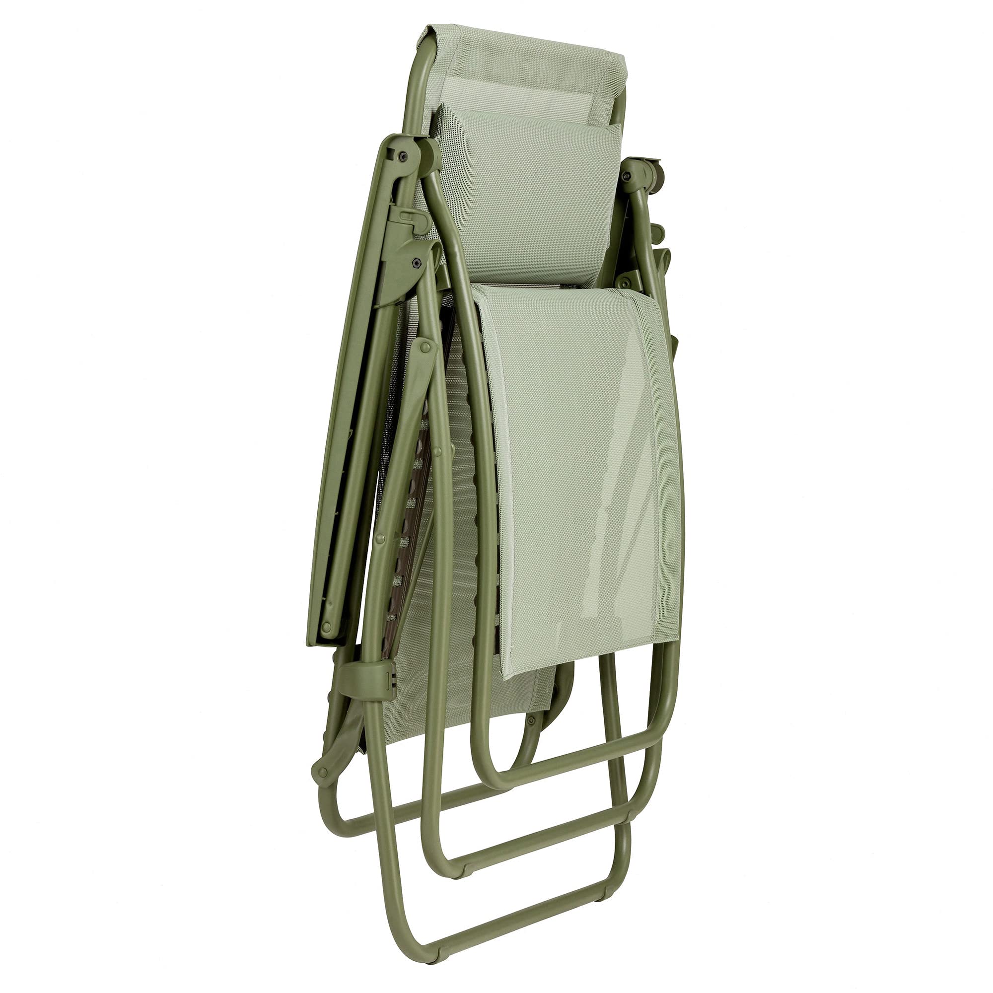 Lafuma MOBILIER - Fauteuil Relax Transat Jardin - Chaise Longue Zéro Gravité - Rclip - Batyline® Iso - Vert Moss - Fabriqué en France - LFM5169_9874 - Garantie 5 Ans - L.88xl.67xH.114cm