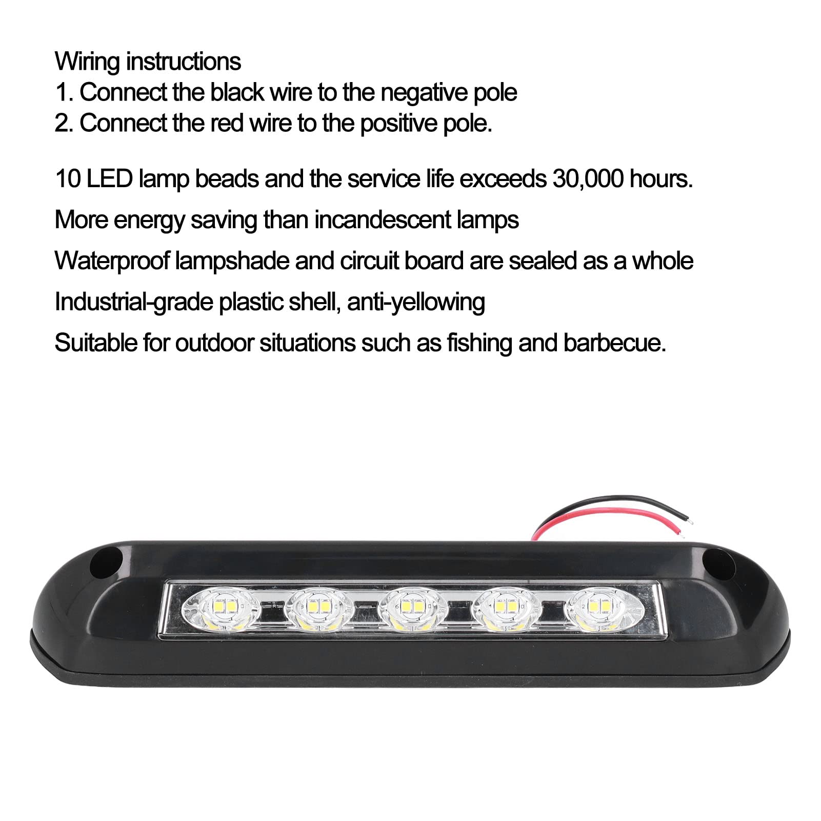 Illuminazione Esterna a LED per , Striscia Luminosa per Tendalino a Led, Barra Luminosa per Veranda a LED per Veranda Impermeabile 10 Perline Lampada Illuminazione Esterna Universale per