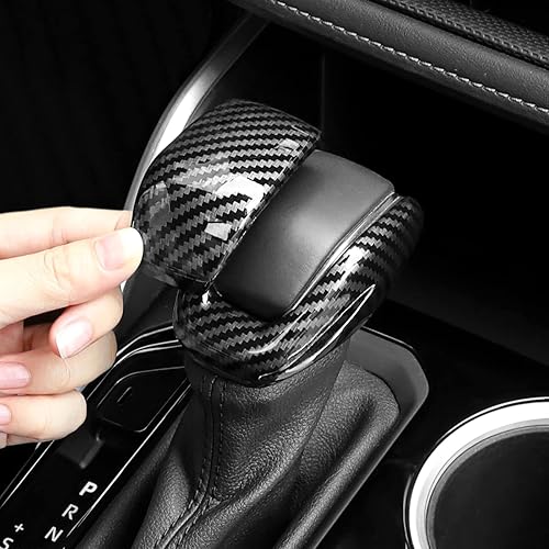 Miniatura 8 de Toyota - Cubierta de fibra de carbono ABS para palanca de cambios de automóvil, ajuste para Toyota Highlander 2020 2021 2022 compatible con Toyota