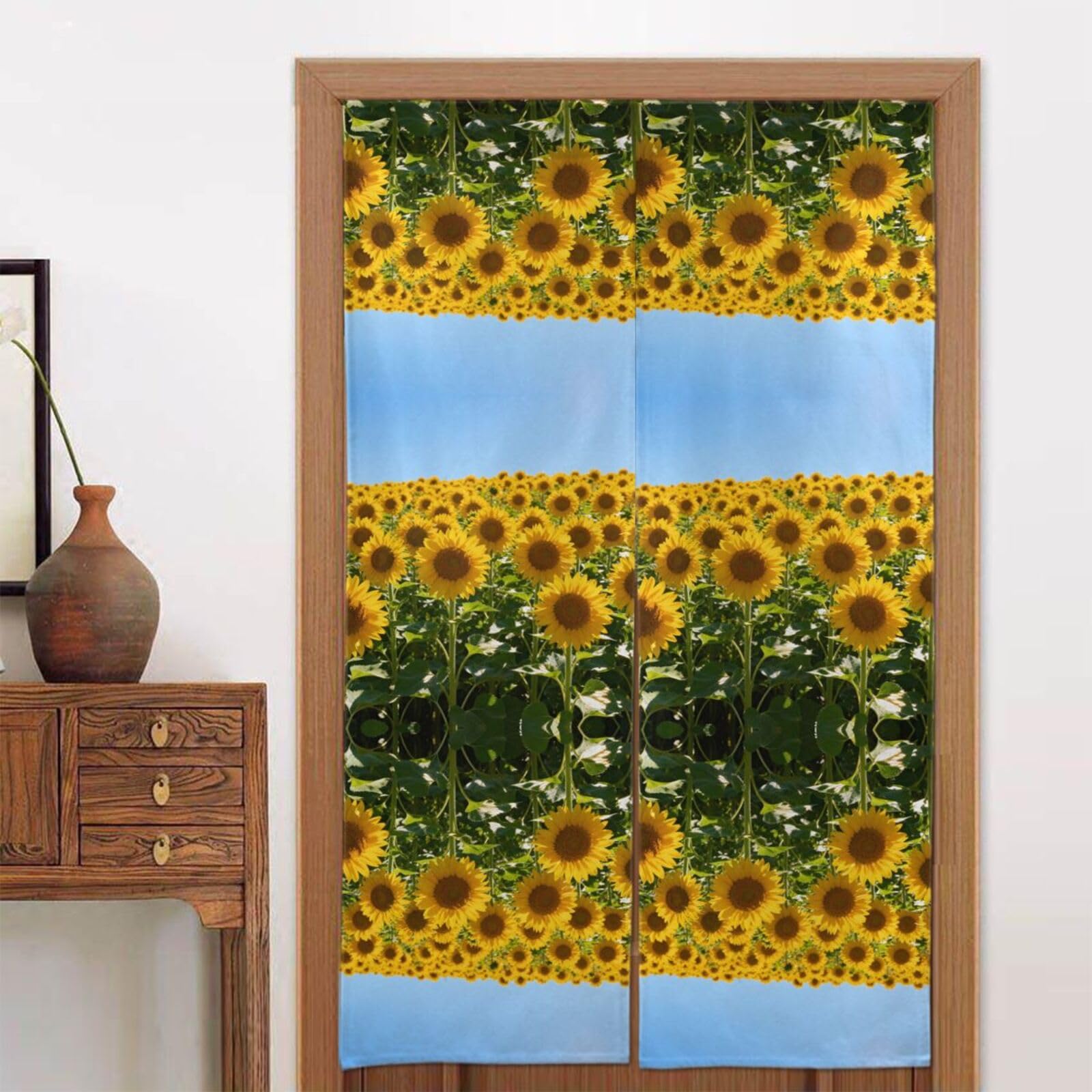 CNTDBU Sunflower Field Door Curtain 34x56 Inch-Room Divider Panel for Privacy, Entryway Screen for Kitchen Bedroom