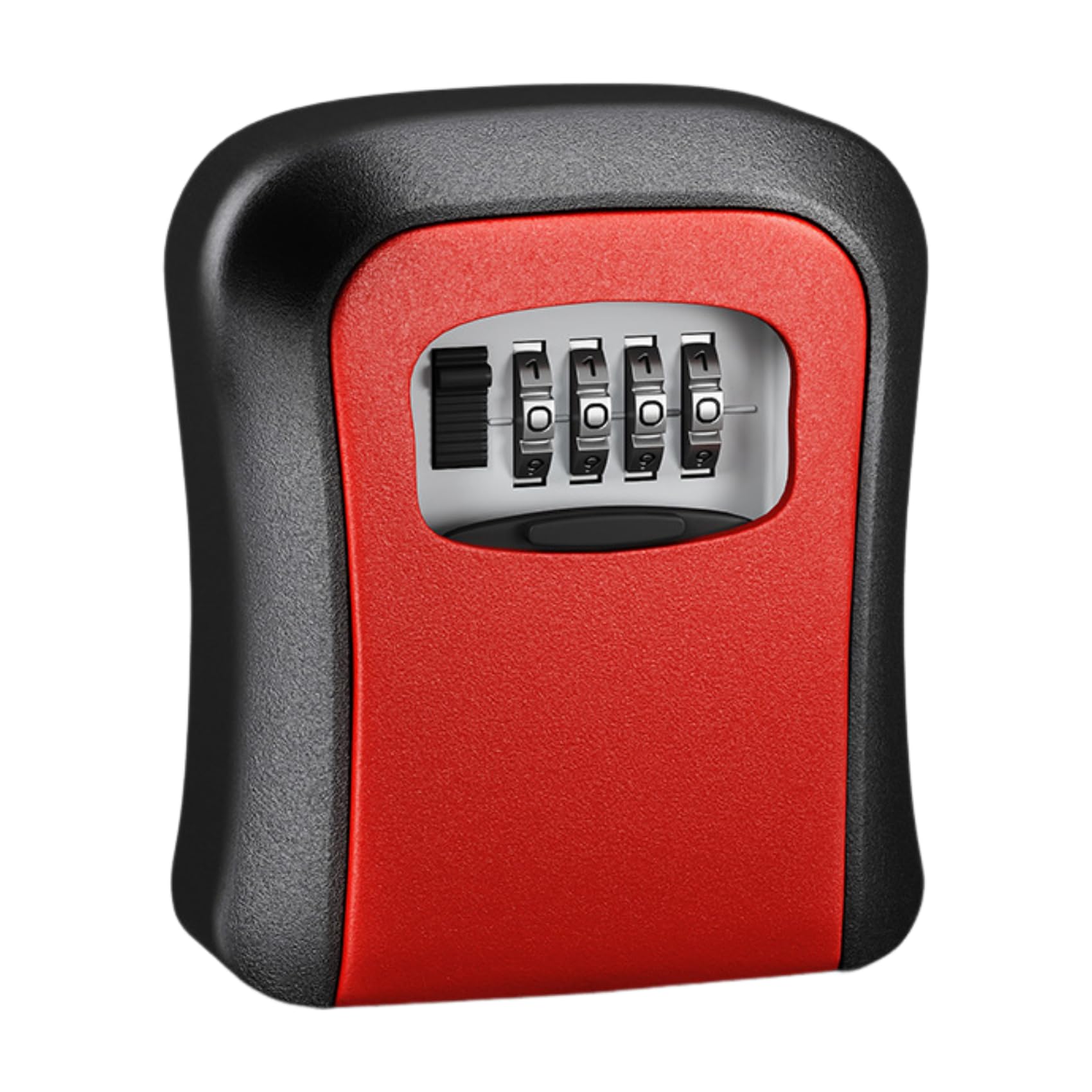 Tong Li Wall-Mounted Key Storage Box, 4-Digit Combination Lock, Weatherproof Security Safe (red)