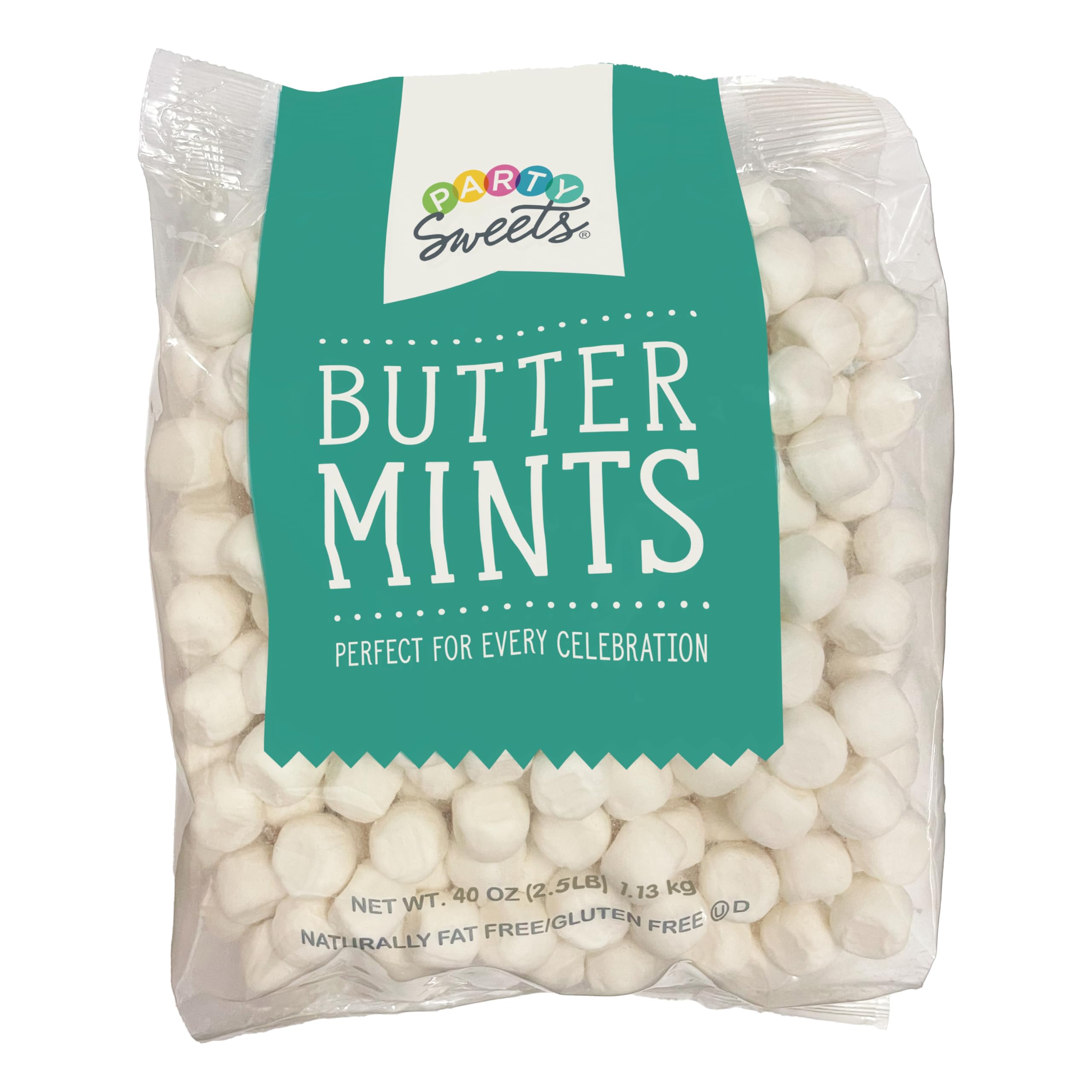 Party Sweets White Buttermints, 2.5 Pound, Appx. 350 pieces from Hospitality Mints