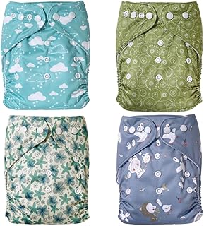 おむつカバー 4枚セット 布おむつ 布オムツ オムツカバー 男の子 女の子 ベビー 赤ちゃん 新生児 布 バー フリーサイズ 60 70 80 90 100 綿100% 防水 漏れ防止 外ベルト スナックボタン式 p23 (C組)