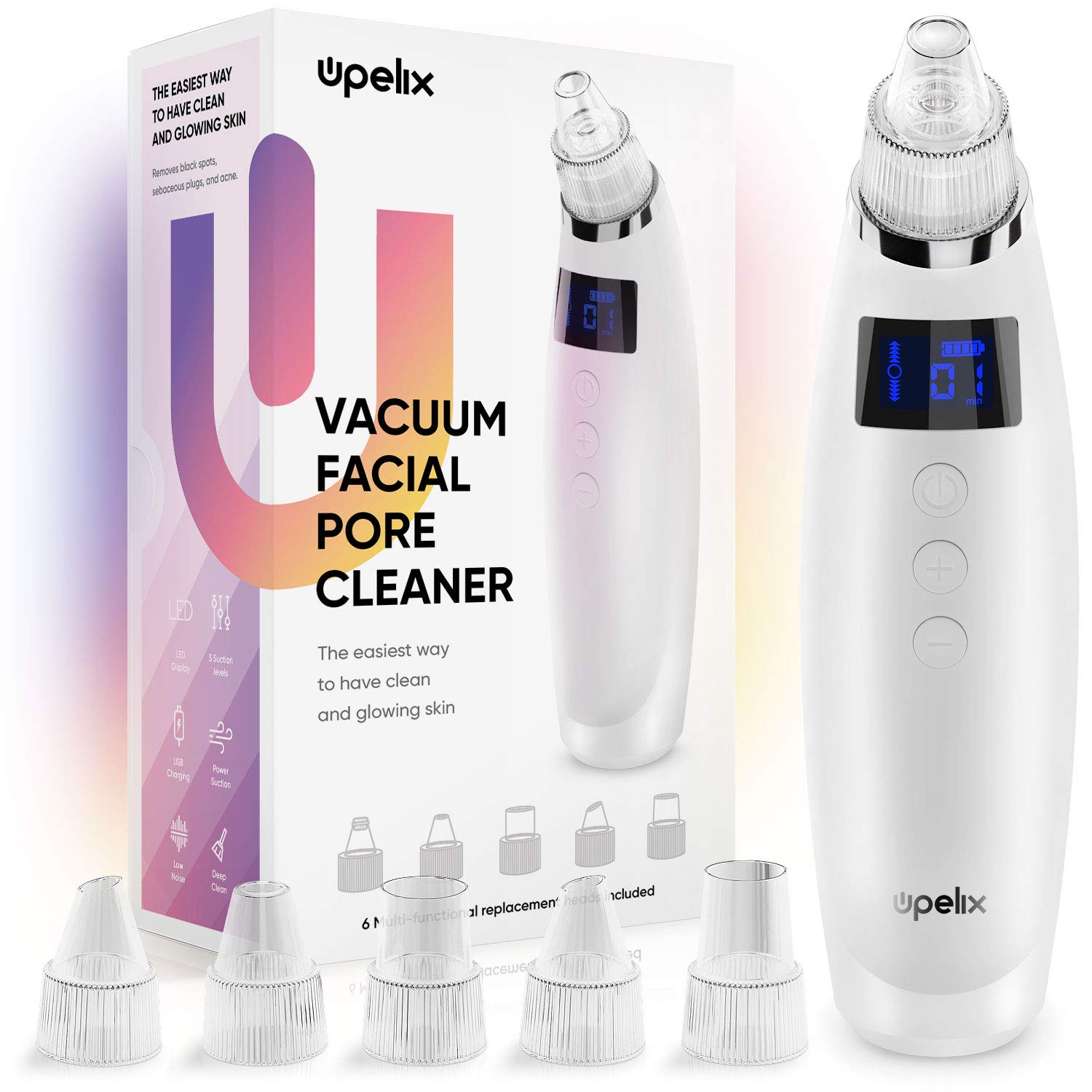 Vacuum Pore Cleaner Blackhead Remover Electric Comedone Suction Extractor Tool Machine USB Rechargeable Facial Cleaning Tool With 6 Suction Levels