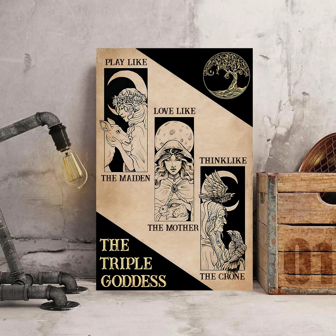 Play Like a Virgin Love Like a Mother Think Like an Old Woman Hippie Classic Metal Tin Sign Home Decor Bar Cafe Wall Decor 5.5x8inch