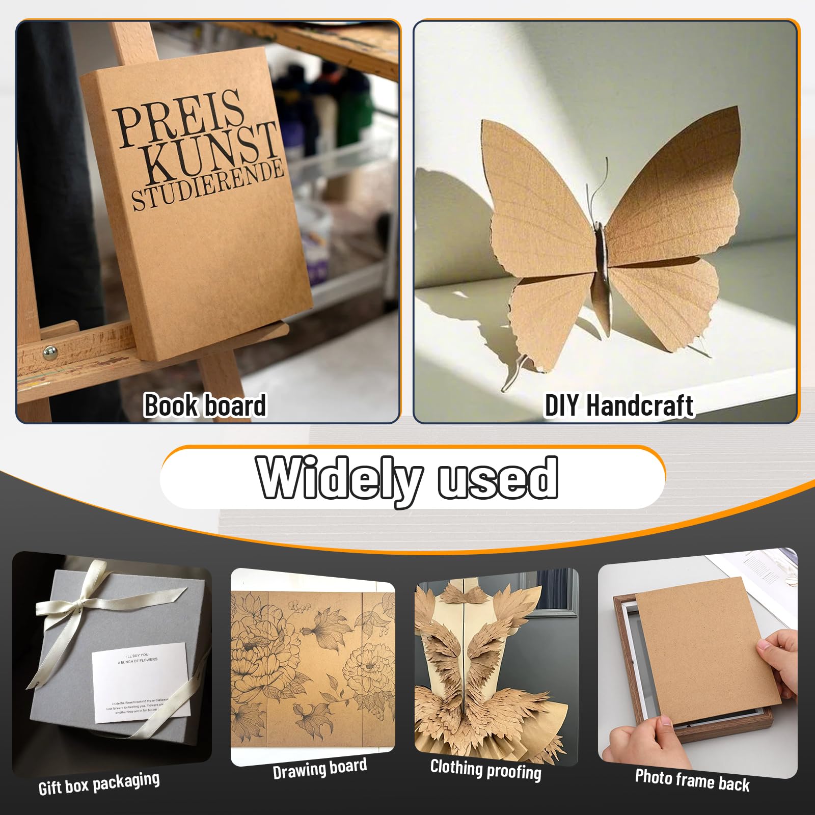 20 Spanplattenblätter 31,8 x 25,4 cm, 80pt Buchtafel zum Buchbinden, Karton zum Basteln, dicke Spanplatte und stabile Kraftplatte, dünne Kartonbögen für DIY-Projekte, Verpackung (Gary)
