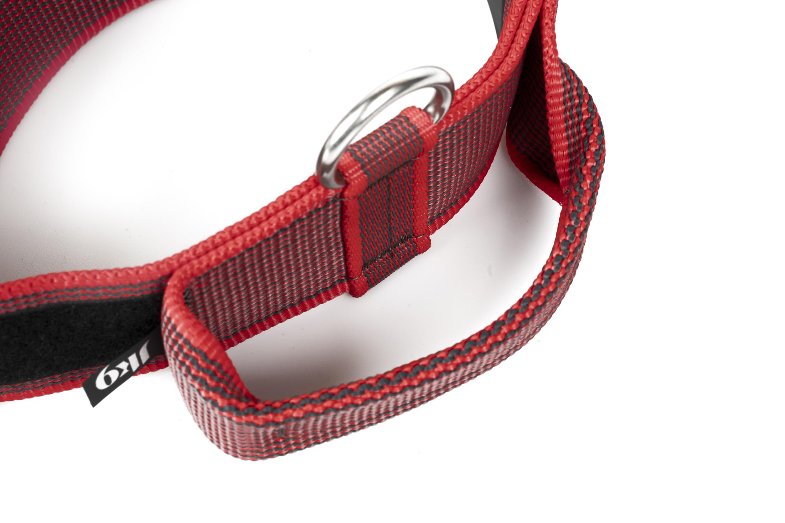Collare K9 serie Color & Grey con manico richiudibile, 40 mm x 38-53 cm, rosso-grigio