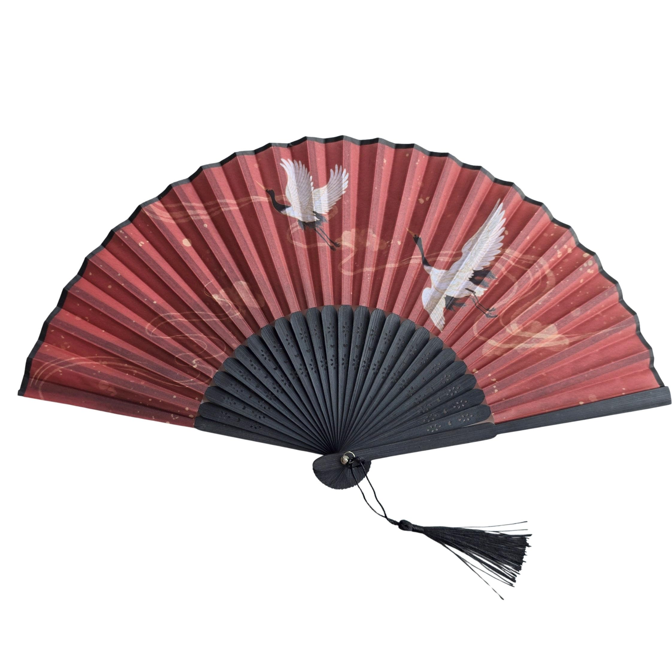 GFM® Bamboo Silk Handheld Folding Hand Fan for Summer, Wedding, Party Favour (FLSLK-CH-63) — image 1