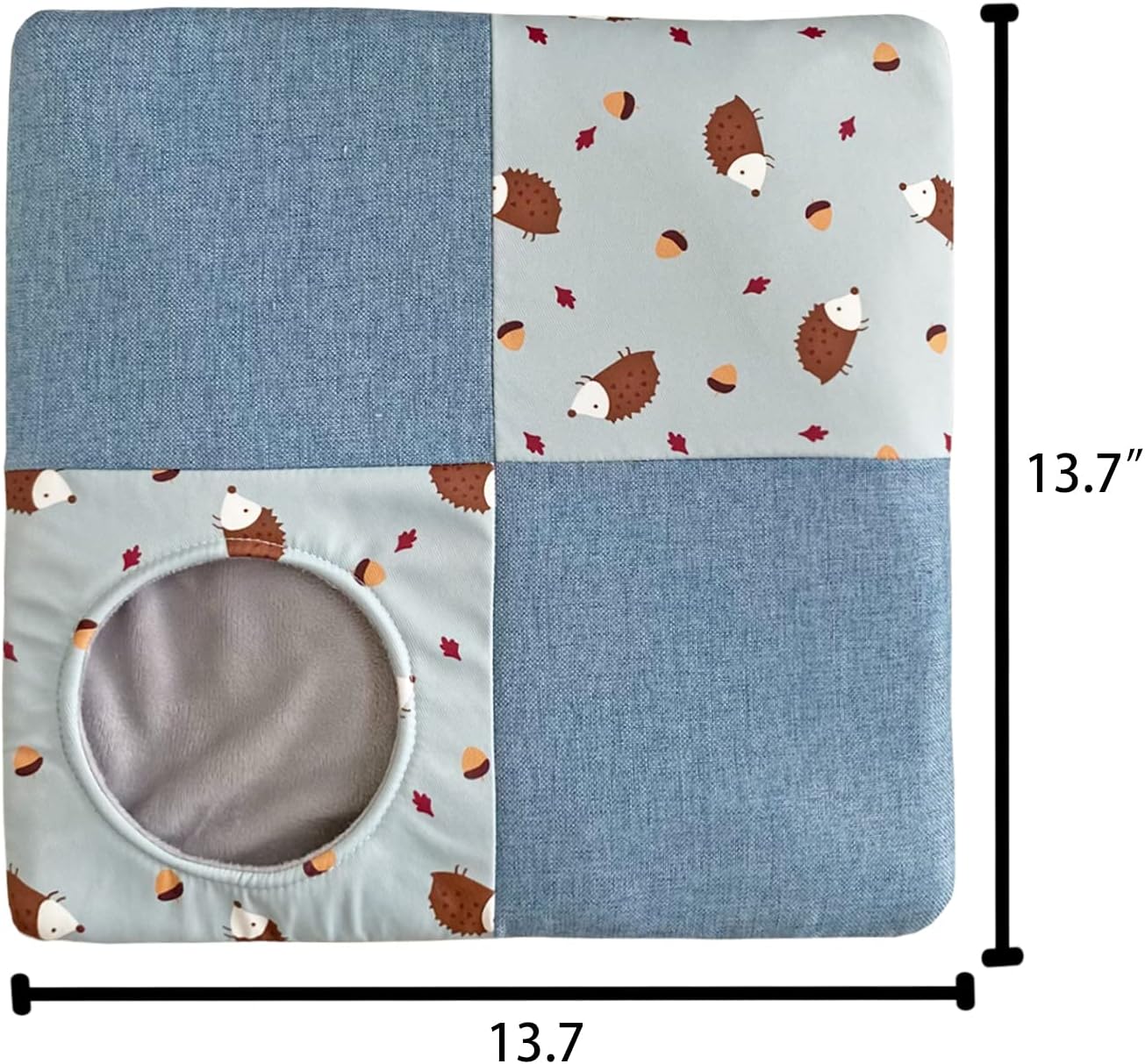 Fleece Cuddle Sack Sleeping Bag Pouch Hideout Interactive Play Mat for Hedgehog Hamster Rat Ferret Squirrel Small Animal Bed (Blue)