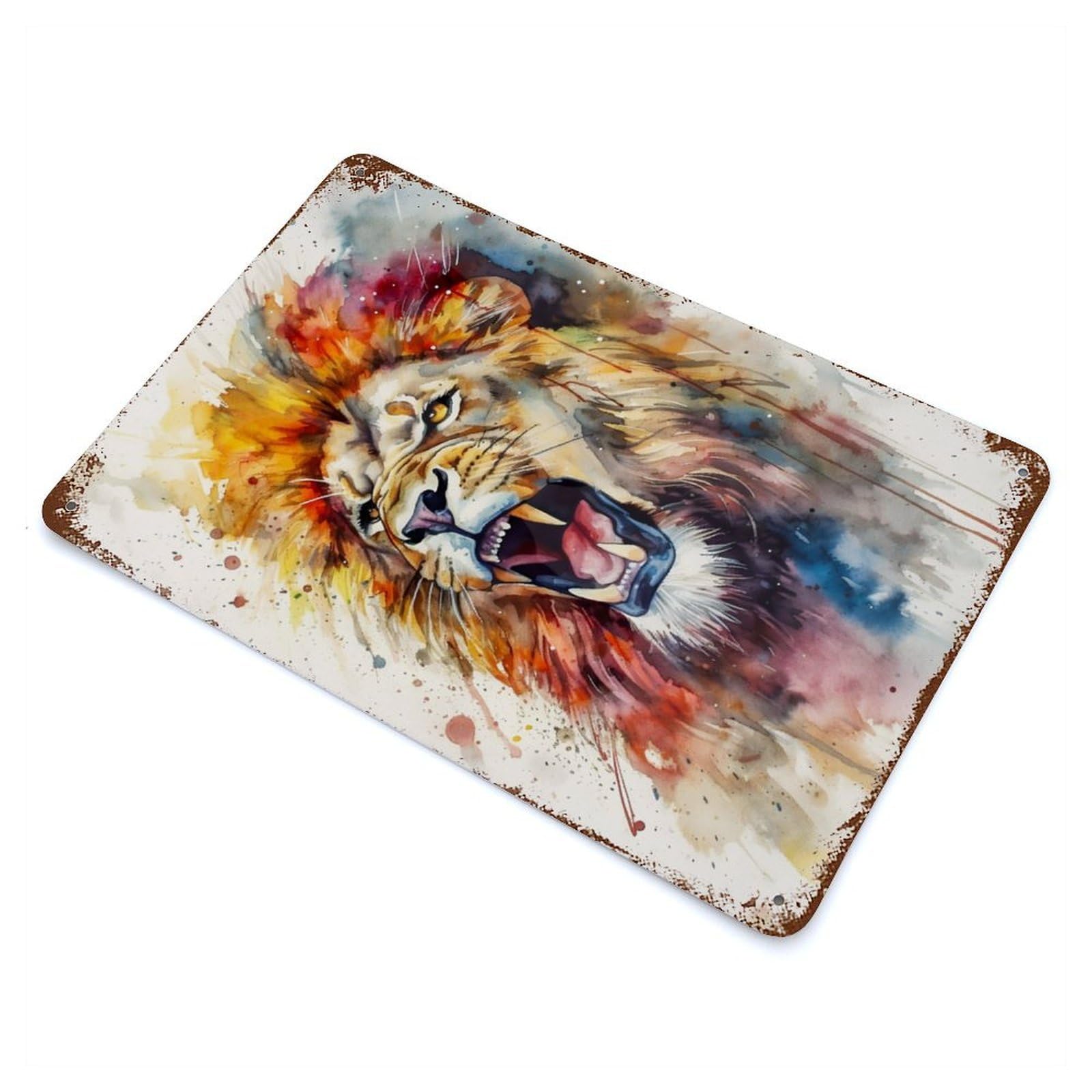 Distressed Metal Wall Sign Cute Animal Is Angry 11.8"x7.9", Vintage Wall Decor for Garage, Bar And Workshop Decor