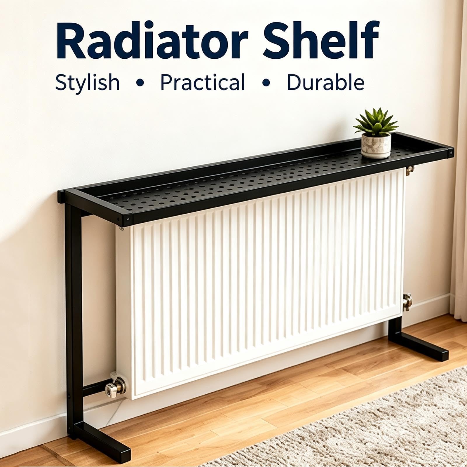Tablette de Radiateur en Métal, Cache Radiateur, Étagère Derrière le Canapé