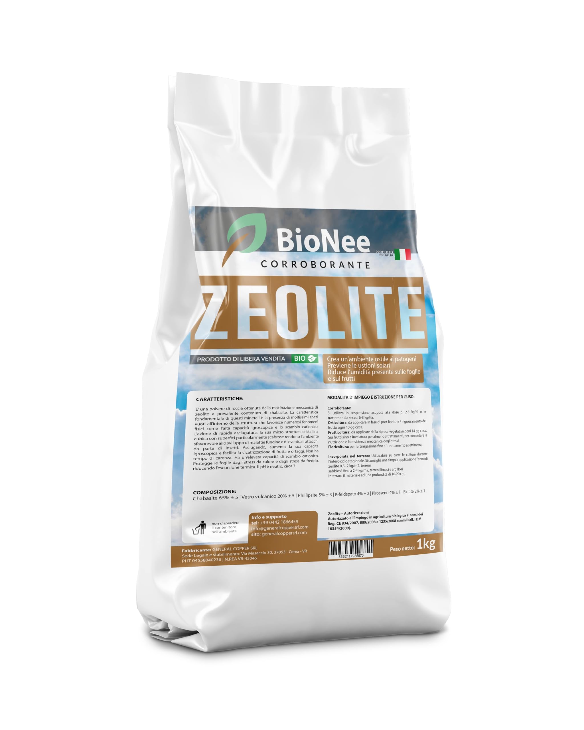Zeolite ZOMA ZEO Per Piante 7-14 Mm – Drenante E Ossigenante, Antiristagno, 20 L, 100% Naturale Italiana