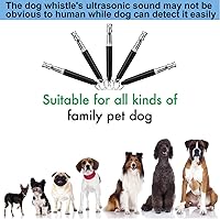 Vista 7 de Silbato para perro, paquete de 2 silbatos ultrasónicos profesionales para detener los ladridos, entrenamiento de recuperación, silbato ultrasónico